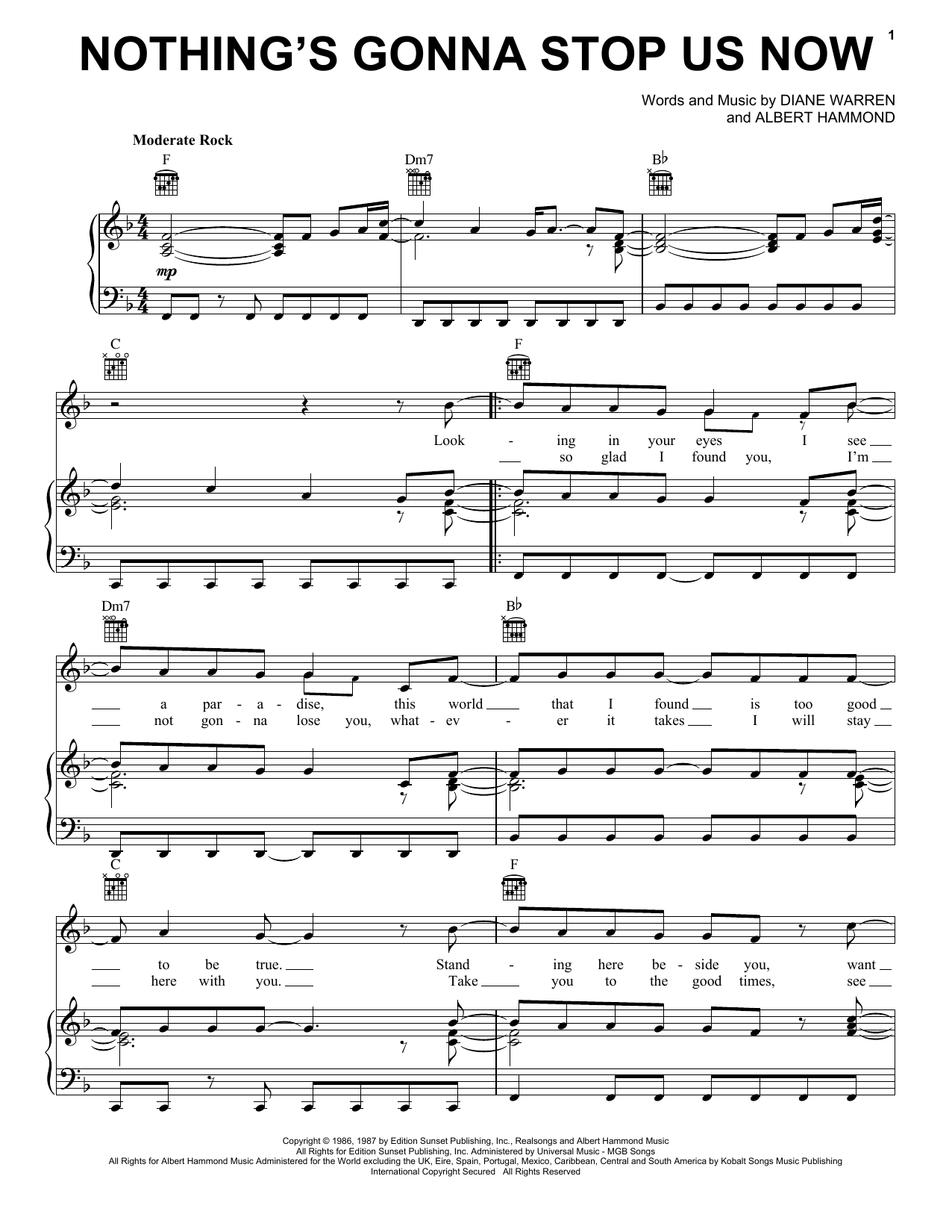 Starship Nothing's Gonna Stop Us Now Sheet Music Notes & Chords for Trombone - Download or Print PDF