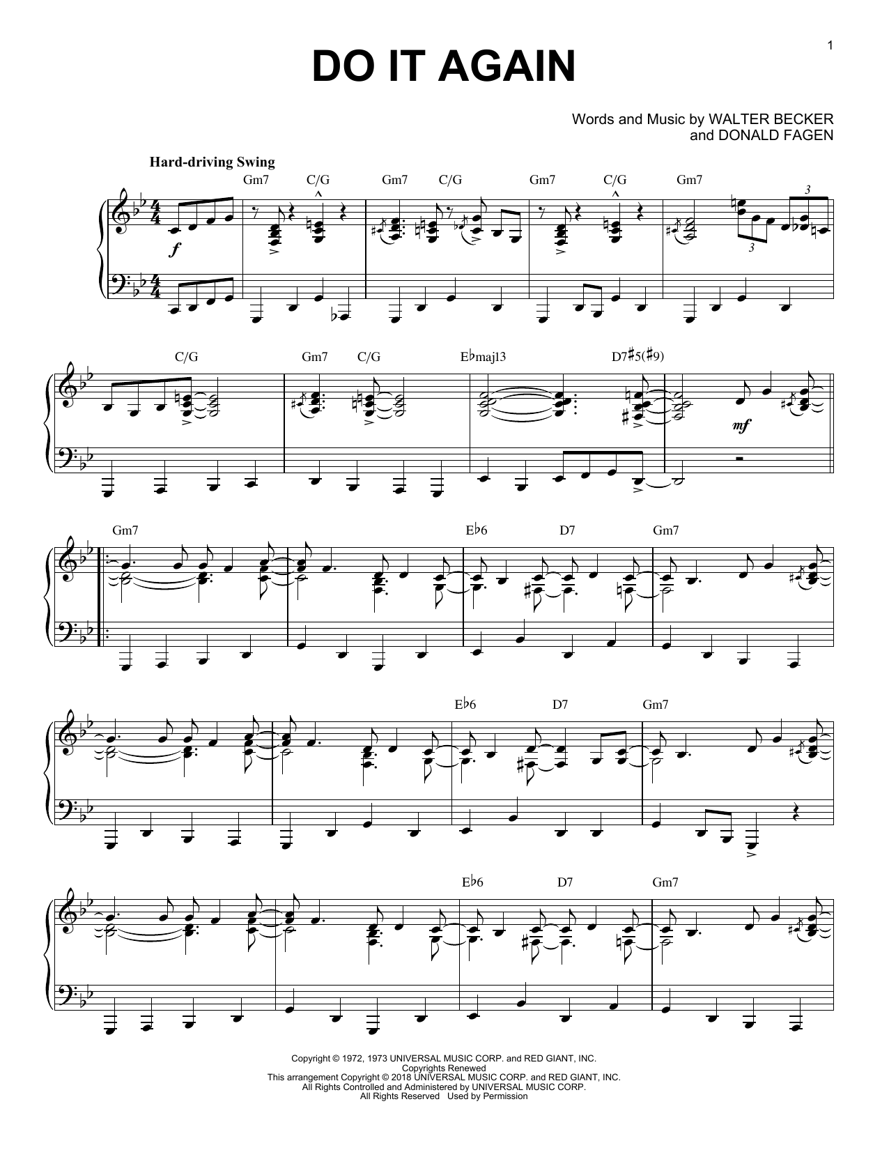 Steely Dan Do It Again [Jazz version] Sheet Music Notes & Chords for Piano - Download or Print PDF