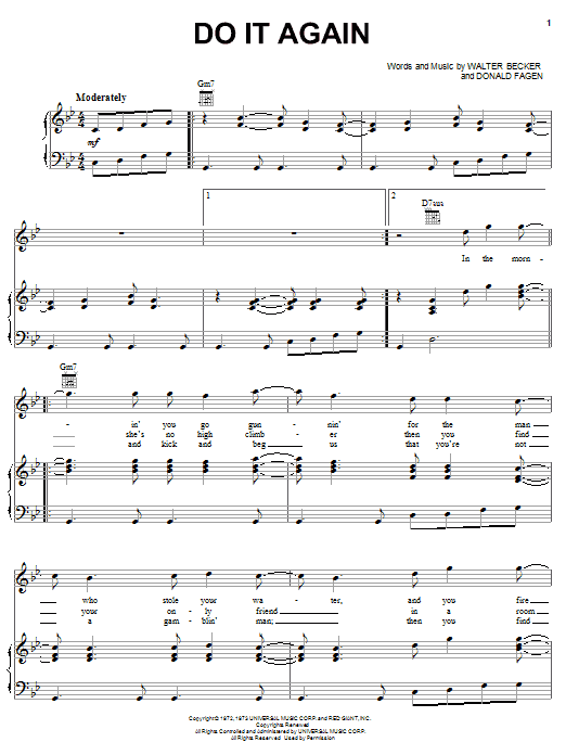 Steely Dan Do It Again Sheet Music Notes & Chords for Keyboard Transcription - Download or Print PDF