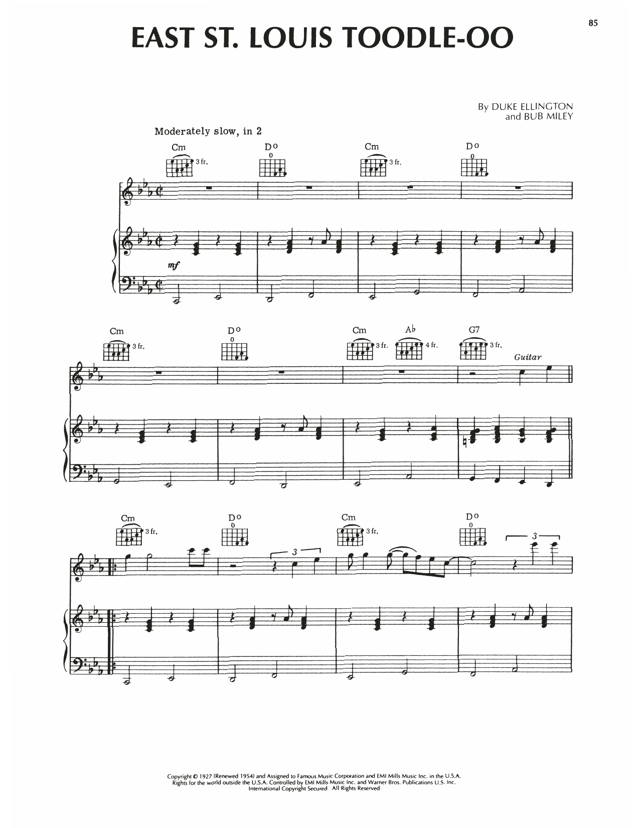 Steely Dan East St. Louis Toodle-oo Sheet Music Notes & Chords for Piano, Vocal & Guitar Chords (Right-Hand Melody) - Download or Print PDF