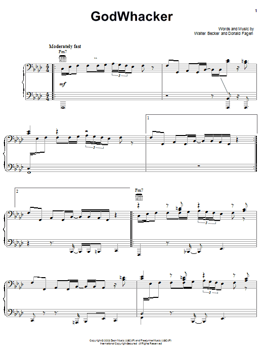 Steely Dan Godwhacker Sheet Music Notes & Chords for Piano, Vocal & Guitar (Right-Hand Melody) - Download or Print PDF