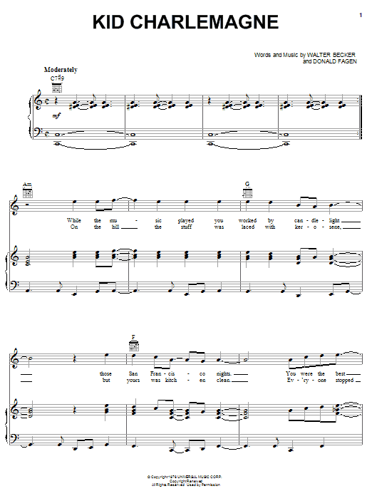Steely Dan Kid Charlemagne Sheet Music Notes & Chords for Guitar Tab Play-Along - Download or Print PDF
