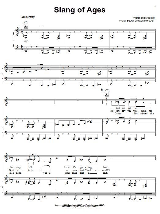 Steely Dan Slang Of Ages Sheet Music Notes & Chords for Piano, Vocal & Guitar (Right-Hand Melody) - Download or Print PDF