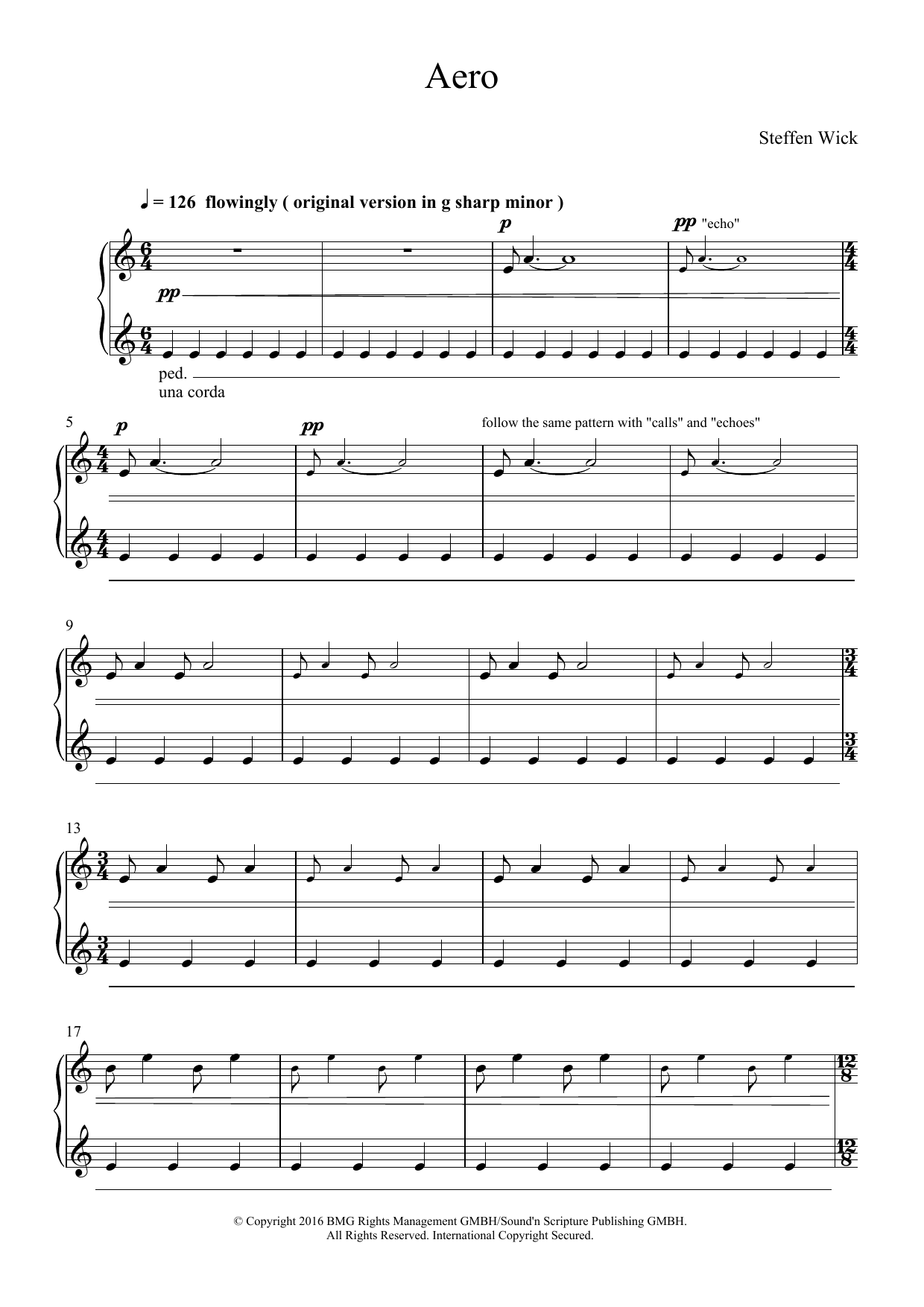 Steffen Wick Aero Sheet Music Notes & Chords for Piano - Download or Print PDF