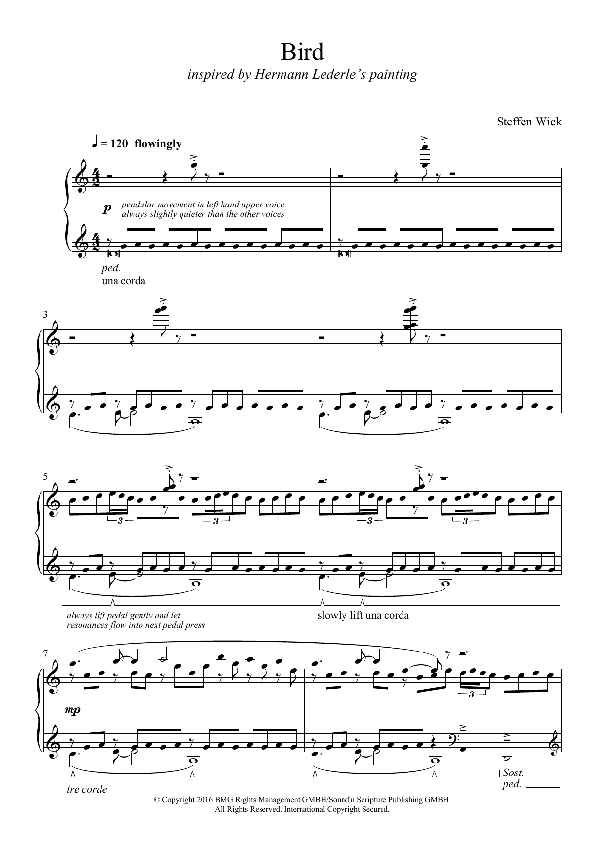 Steffen Wick Bird Sheet Music Notes & Chords for Piano - Download or Print PDF