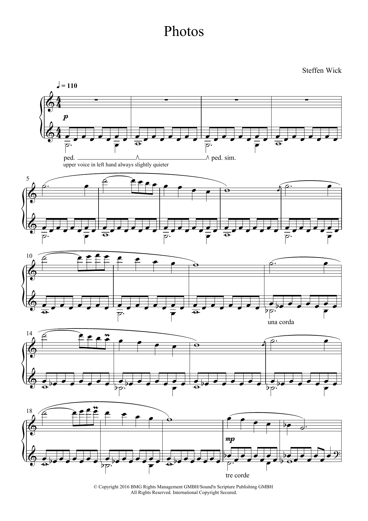 Steffen Wick Photos Sheet Music Notes & Chords for Piano - Download or Print PDF