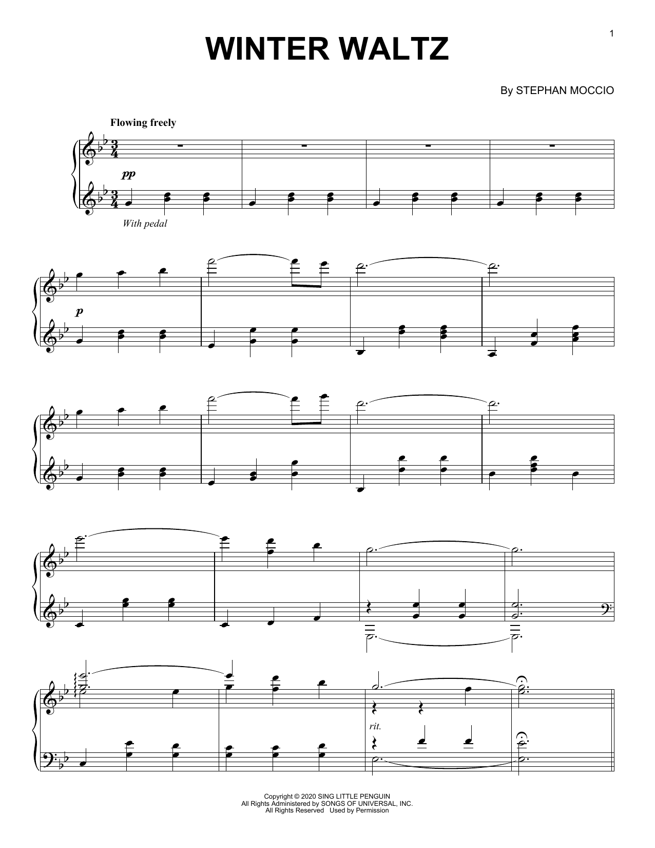 Stephan Moccio Winter Waltz Sheet Music Notes & Chords for Piano Solo - Download or Print PDF