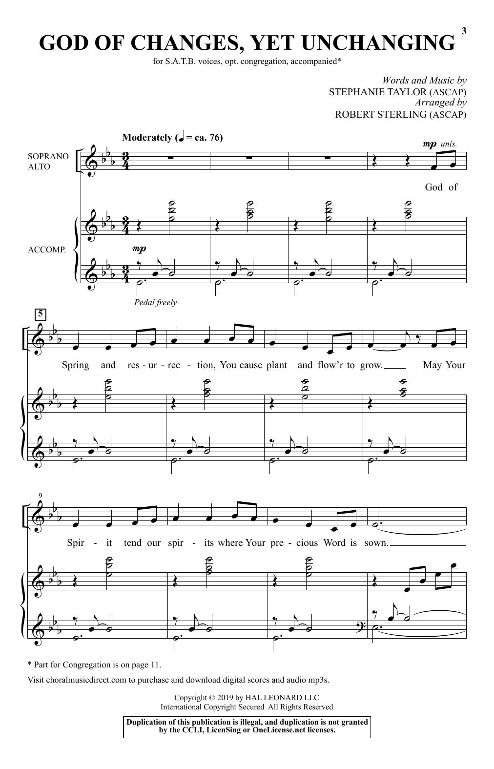 Stephanie S. Taylor God Of Changes, Yet Unchanging (arr. Robert Sterling) Sheet Music Notes & Chords for SATB Choir - Download or Print PDF