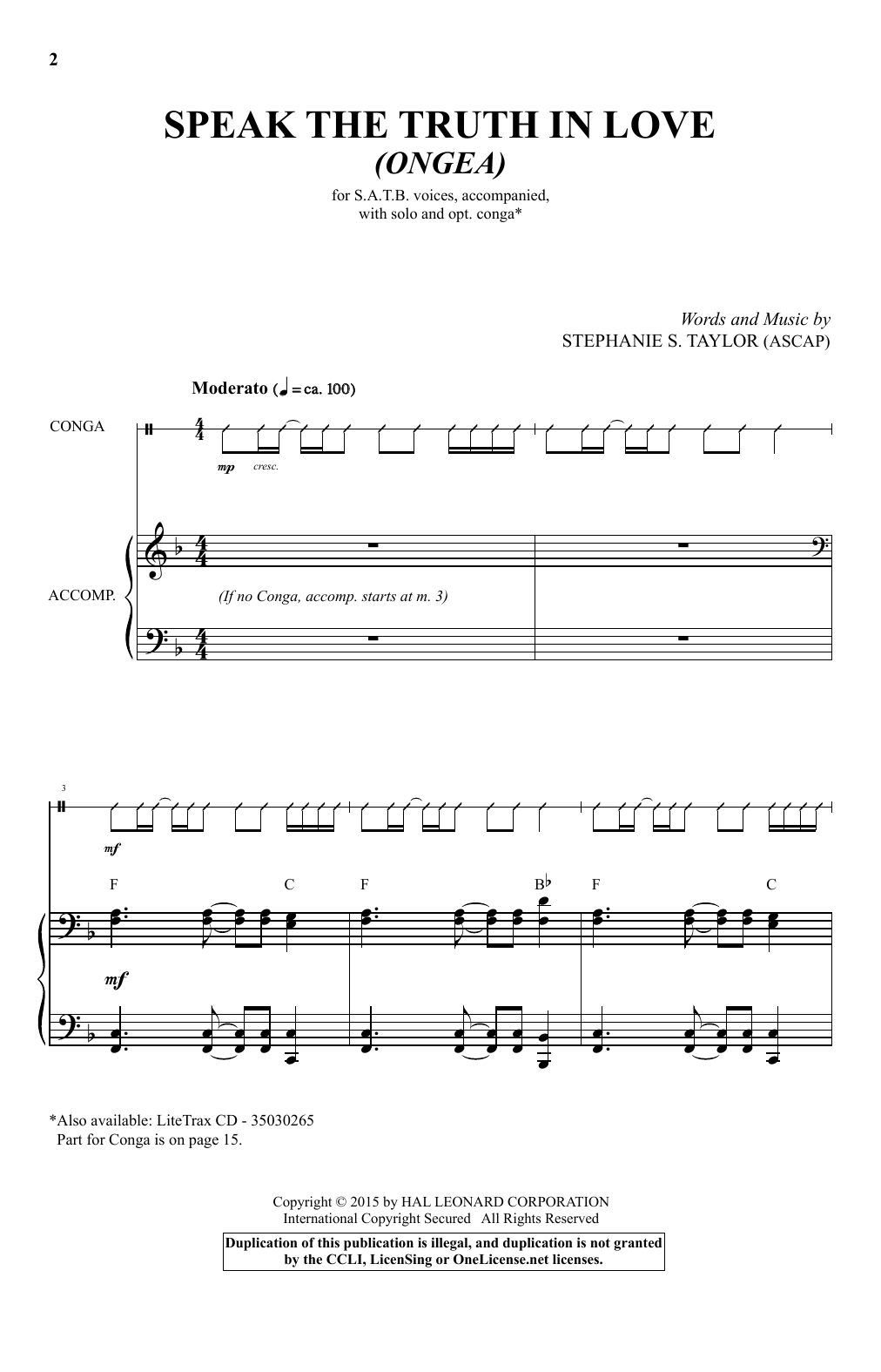 Stephanie S. Taylor Speak The Truth In Love (Ongea) Sheet Music Notes & Chords for SATB - Download or Print PDF