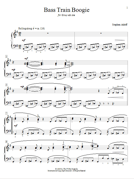 Stephen Adoff Bass Train Boogie Sheet Music Notes & Chords for Educational Piano - Download or Print PDF