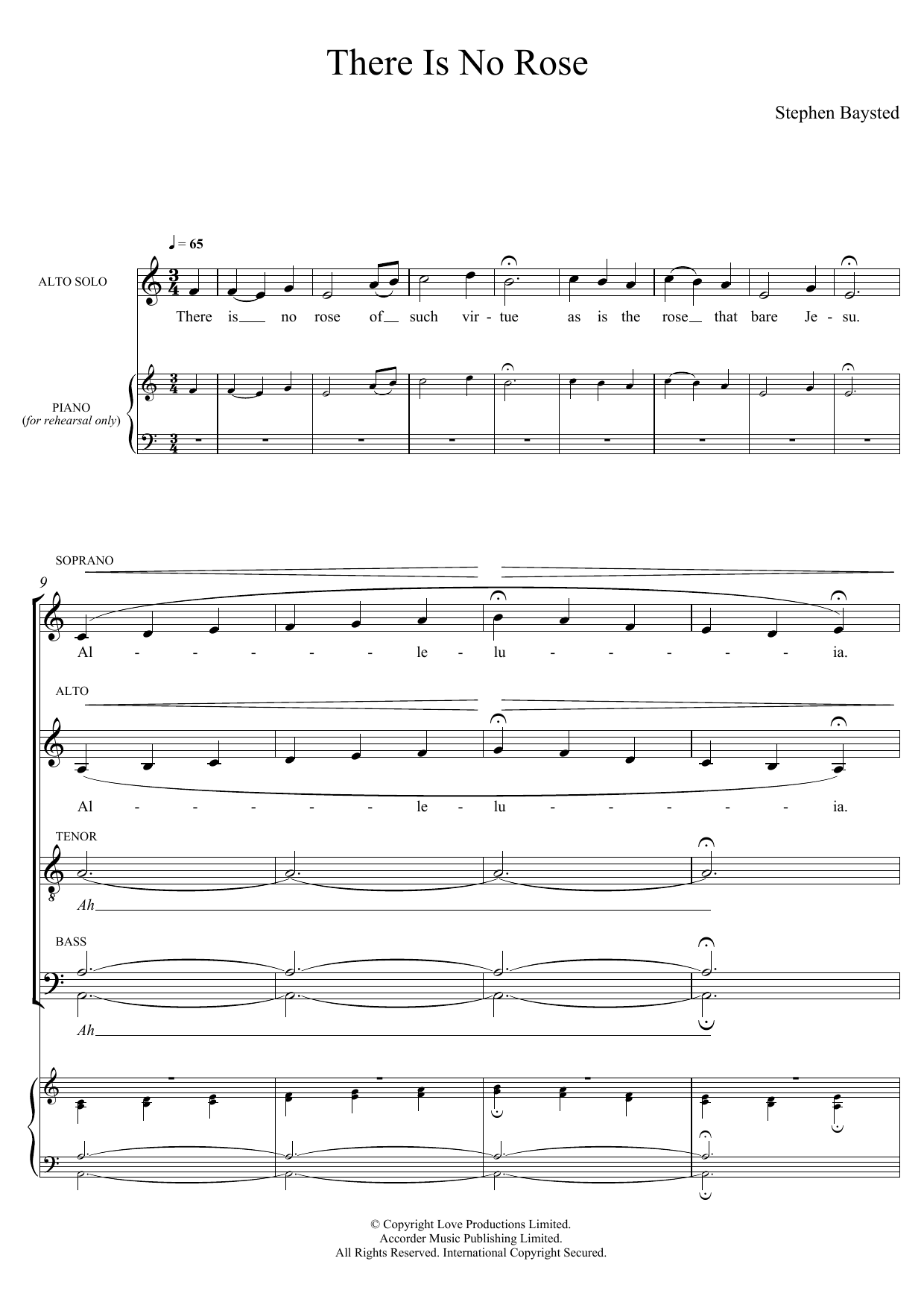 Stephen Baysted There Is No Rose Of Such Virtue Sheet Music Notes & Chords for SATB Choir - Download or Print PDF
