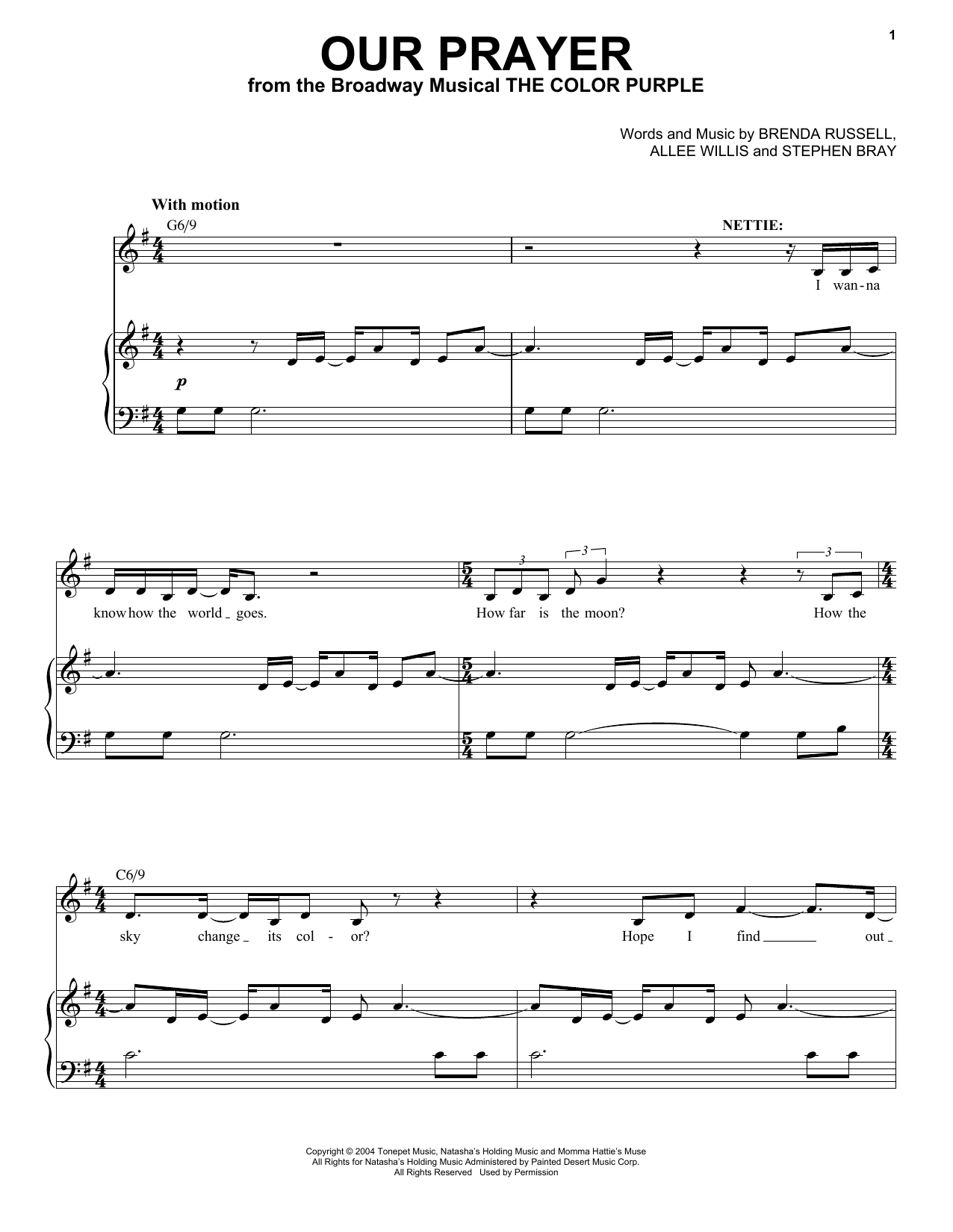 Stephen Bray Our Prayer Sheet Music Notes & Chords for Piano & Vocal - Download or Print PDF