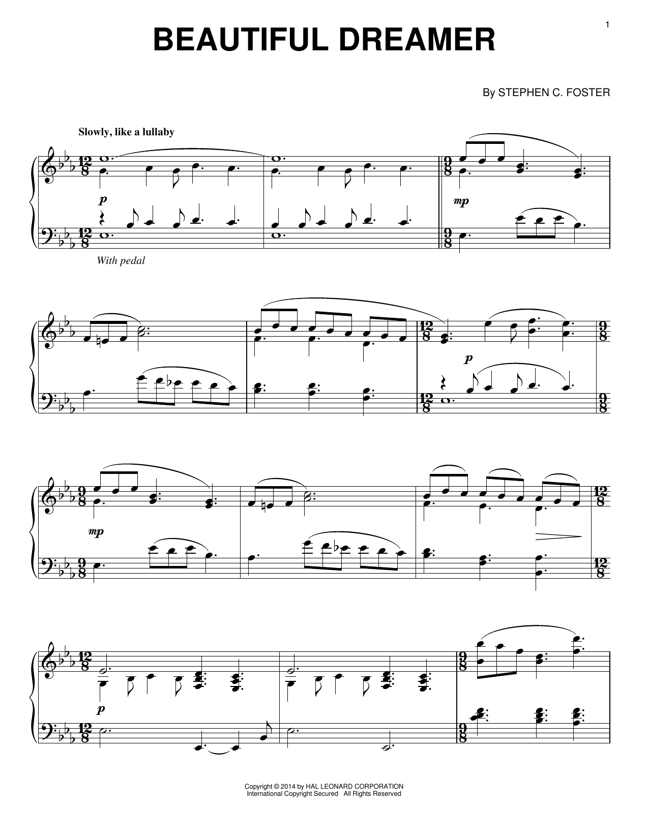 Stephen C. Foster Beautiful Dreamer Sheet Music Notes & Chords for Super Easy Piano - Download or Print PDF