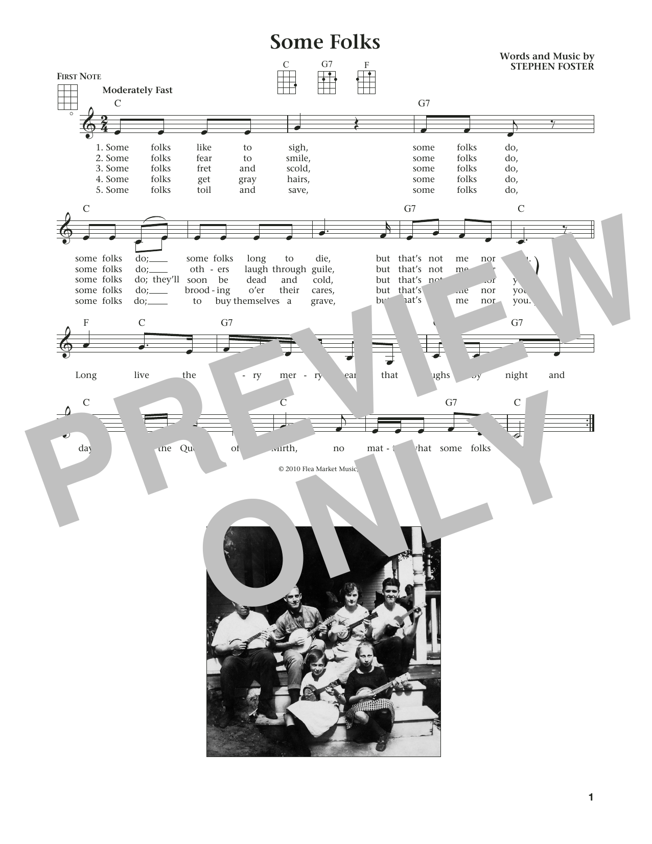 Stephen C. Foster Some Folks (from The Daily Ukulele) (arr. Liz and Jim Beloff) Sheet Music Notes & Chords for Ukulele - Download or Print PDF