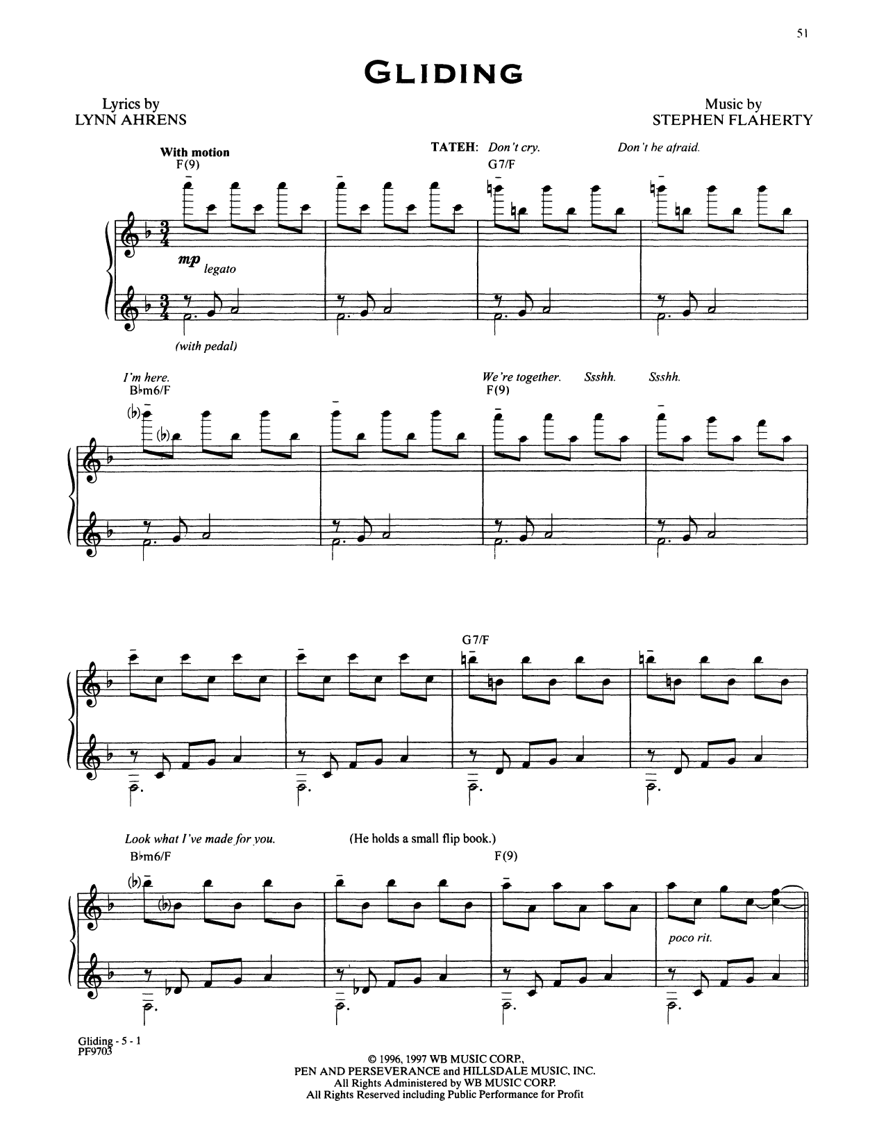 Stephen Flaherty and Lynn Ahrens Gliding (from Ragtime: The Musical) Sheet Music Notes & Chords for Piano & Vocal - Download or Print PDF