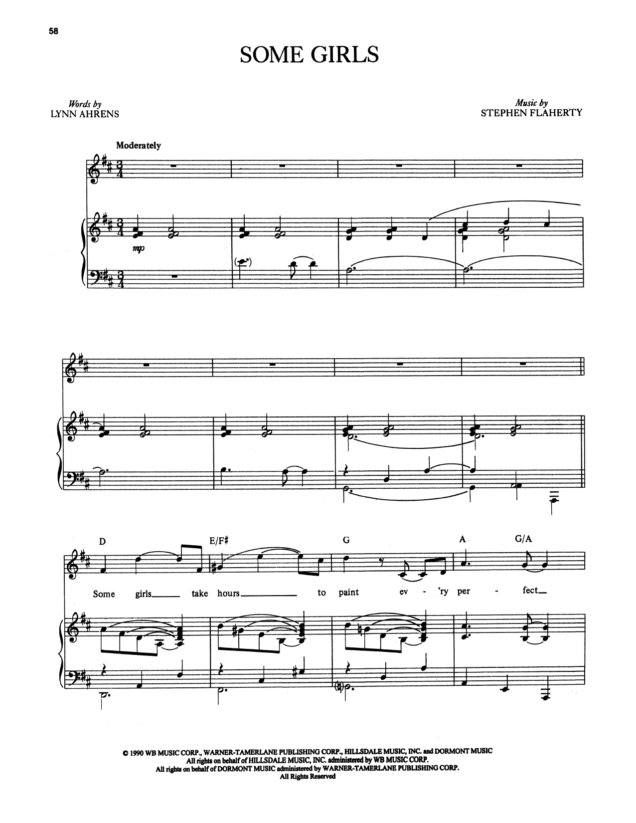 Stephen Flaherty and Lynn Ahrens Some Girls (from Once on This Island) Sheet Music Notes & Chords for Piano & Vocal - Download or Print PDF