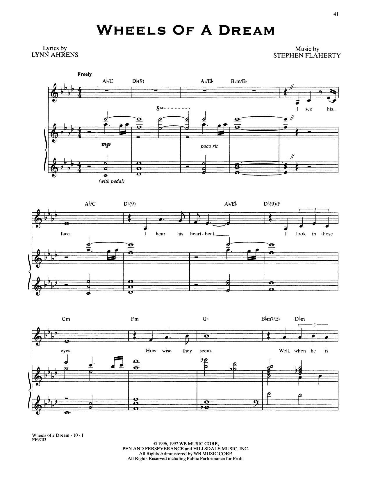 Stephen Flaherty and Lynn Ahrens Wheels Of A Dream (from Ragtime: The Musical) Sheet Music Notes & Chords for Piano & Vocal - Download or Print PDF