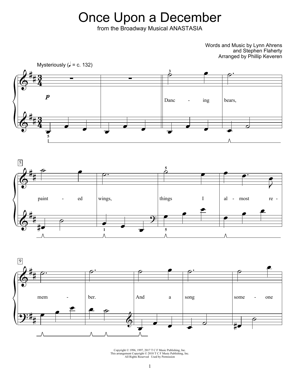Stephen Flaherty Once Upon A December (from Anastasia) (arr. Phillip Keveren) Sheet Music Notes & Chords for Educational Piano - Download or Print PDF