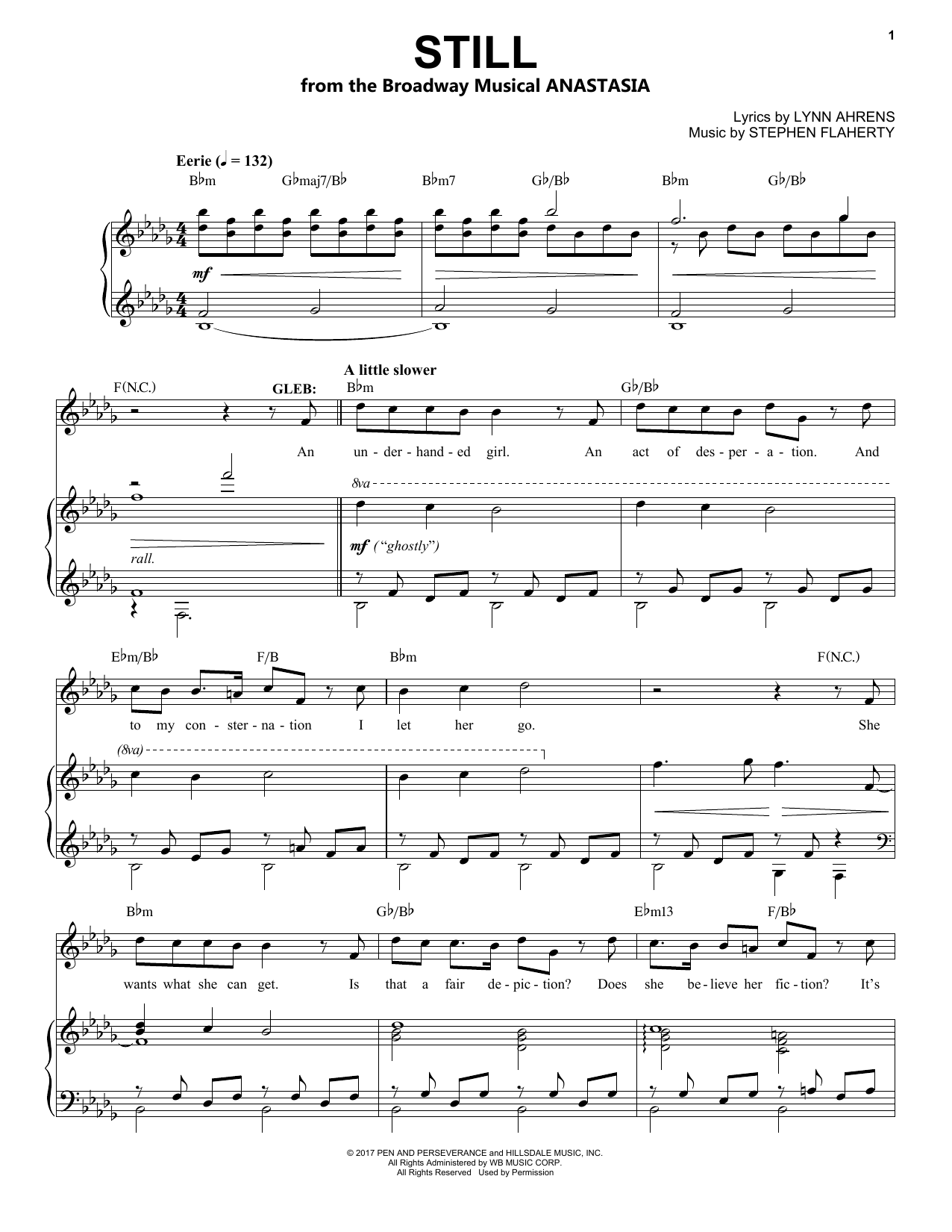 Stephen Flaherty Still Sheet Music Notes & Chords for Piano & Vocal - Download or Print PDF