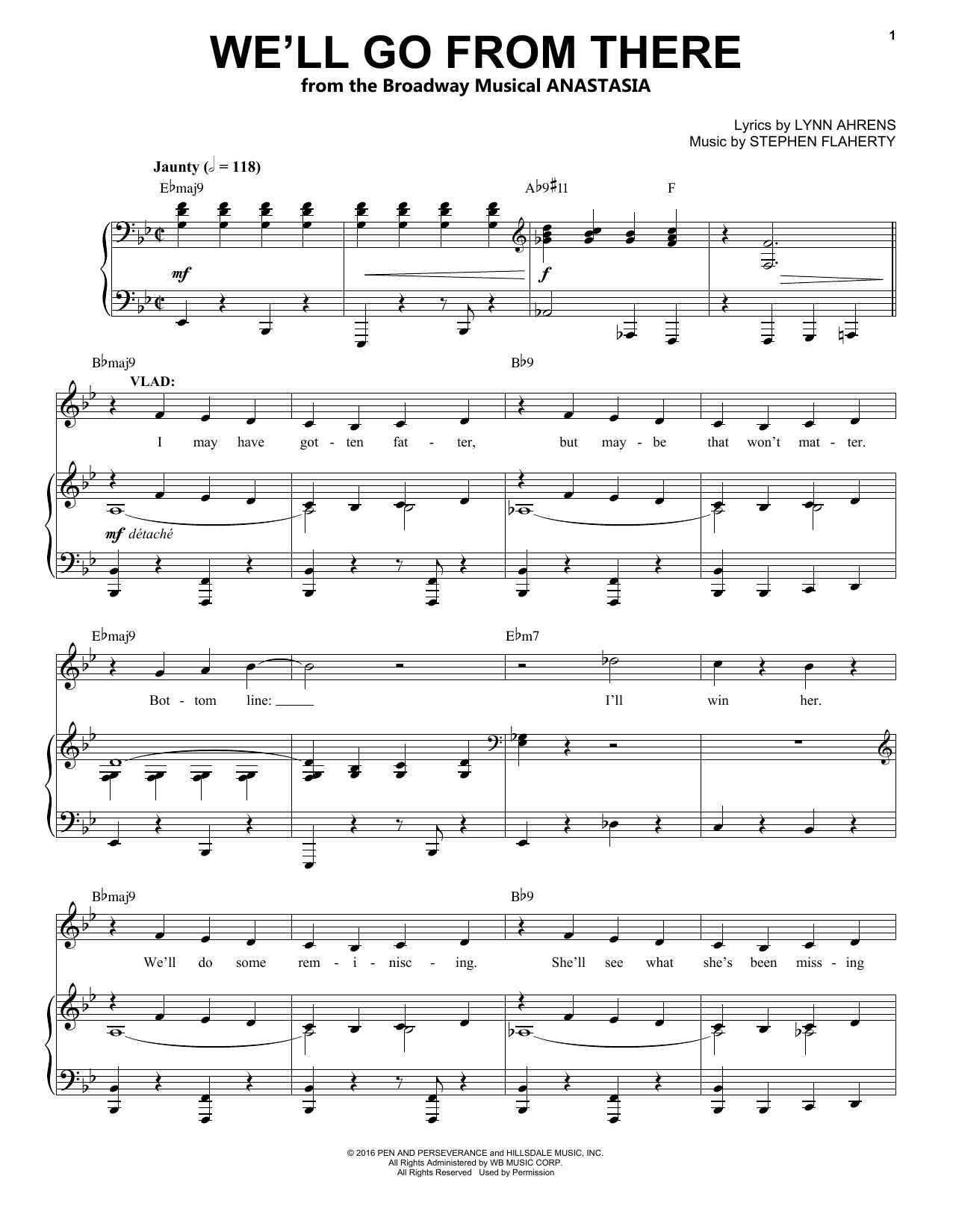 Stephen Flaherty We'll Go From There Sheet Music Notes & Chords for Piano & Vocal - Download or Print PDF