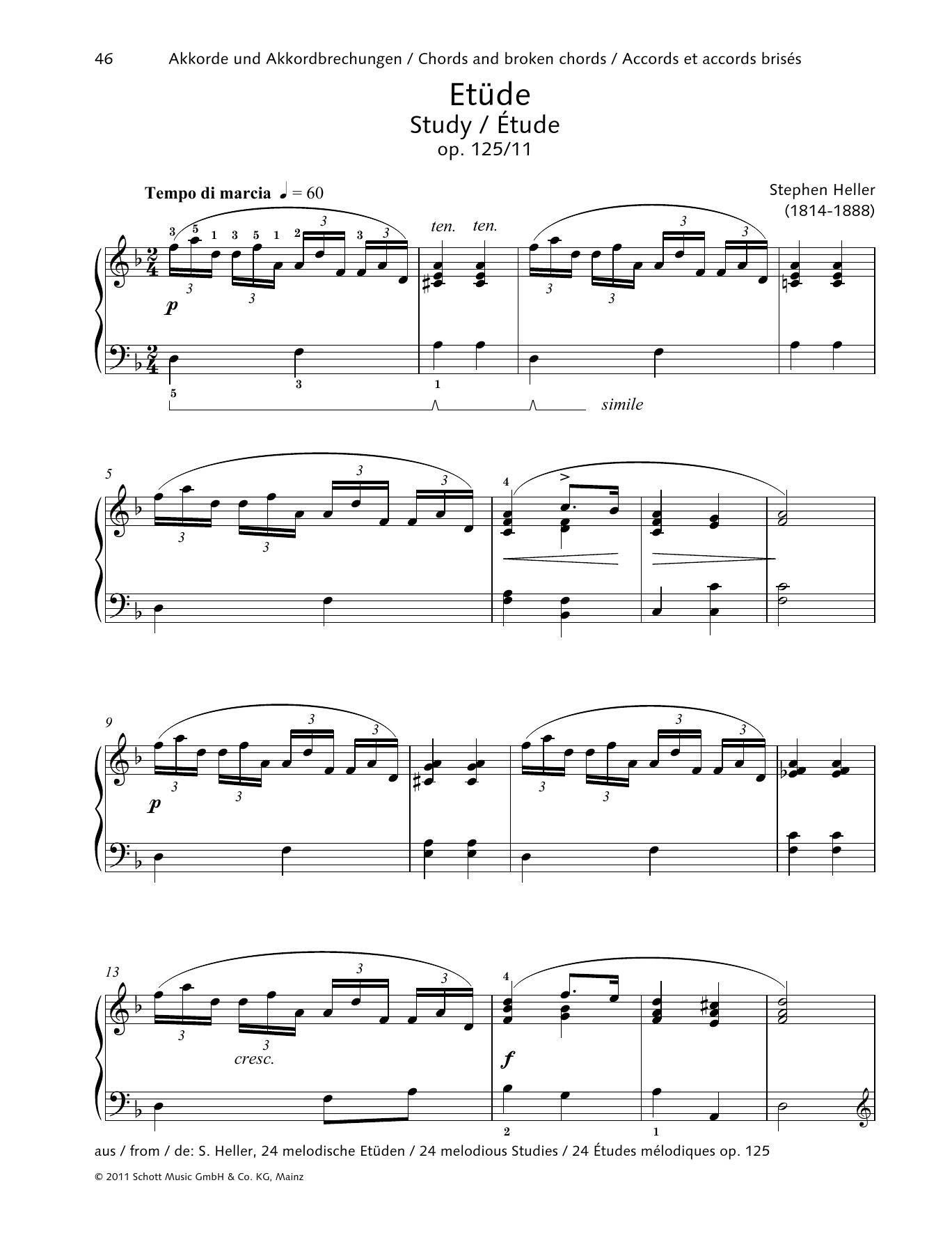 Stephen Heller Study Sheet Music Notes & Chords for Piano Solo - Download or Print PDF
