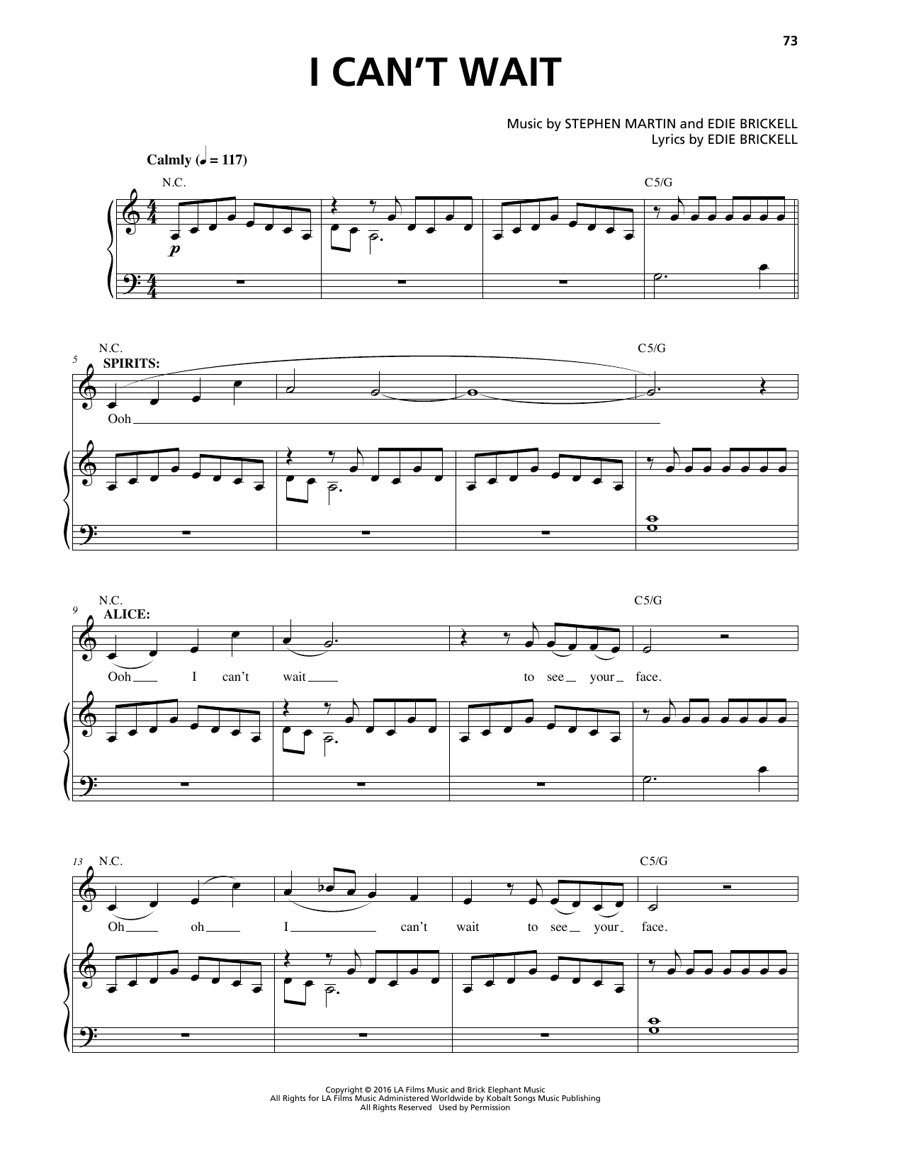 Stephen Martin & Edie Brickell I Can't Wait Sheet Music Notes & Chords for Piano & Vocal - Download or Print PDF