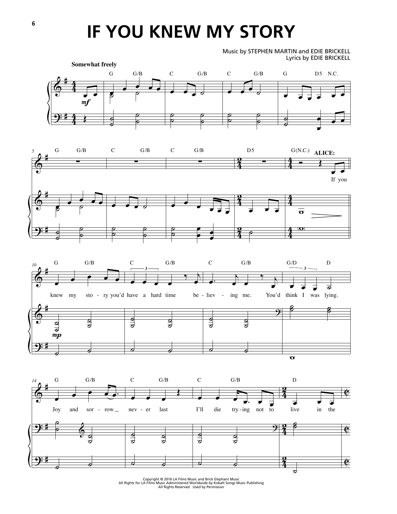 Stephen Martin & Edie Brickell If You Knew My Story Sheet Music Notes & Chords for Piano & Vocal - Download or Print PDF
