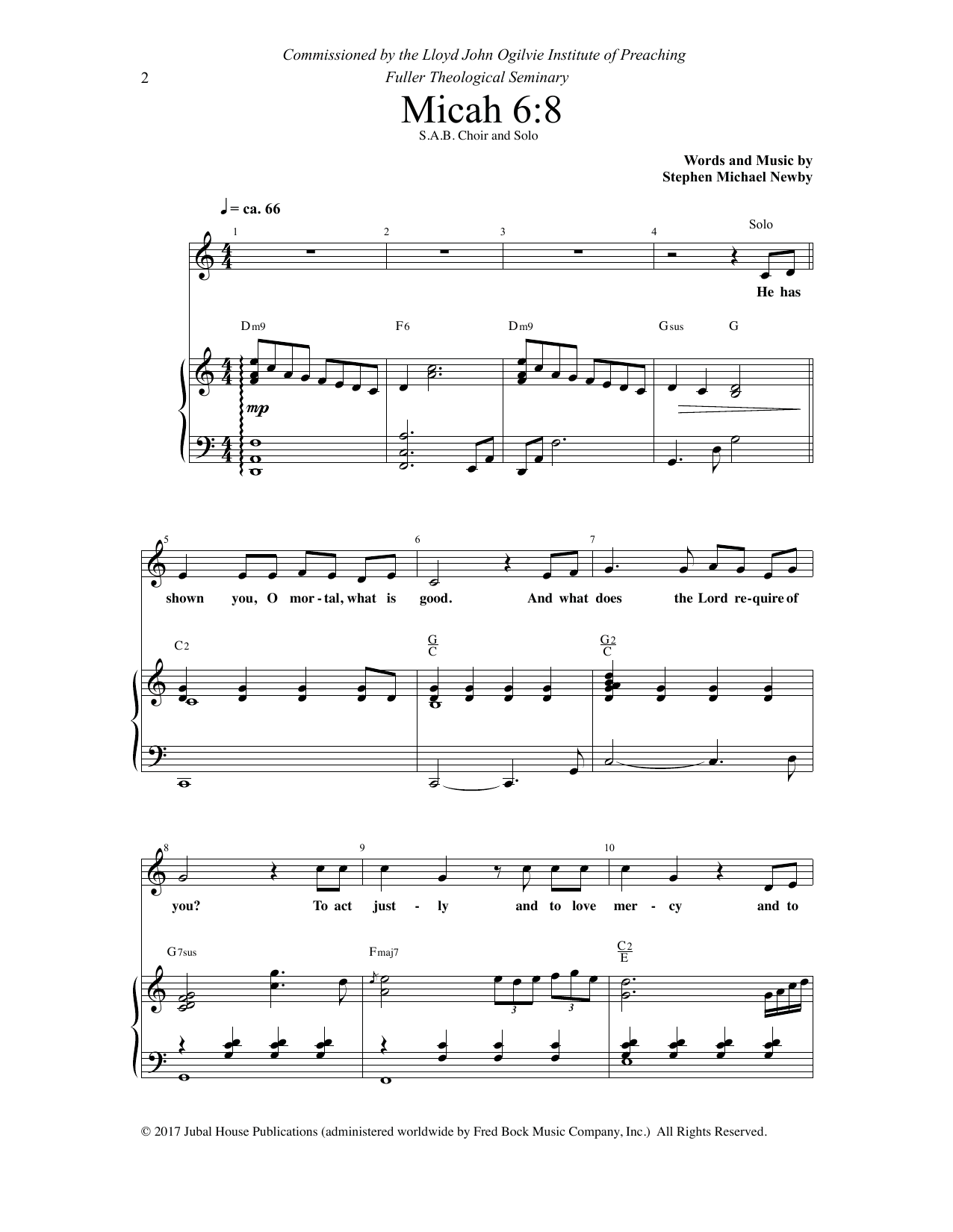Stephen Michael Newby Micah 6:8/ For I Desire Mercy Sheet Music Notes & Chords for Choral - Download or Print PDF