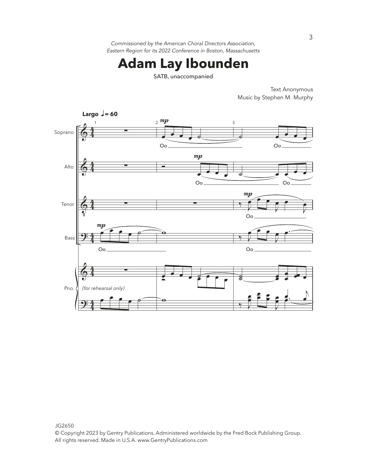 Stephen Murphy Adam Lay Ibounden Sheet Music Notes & Chords for SATB Choir - Download or Print PDF
