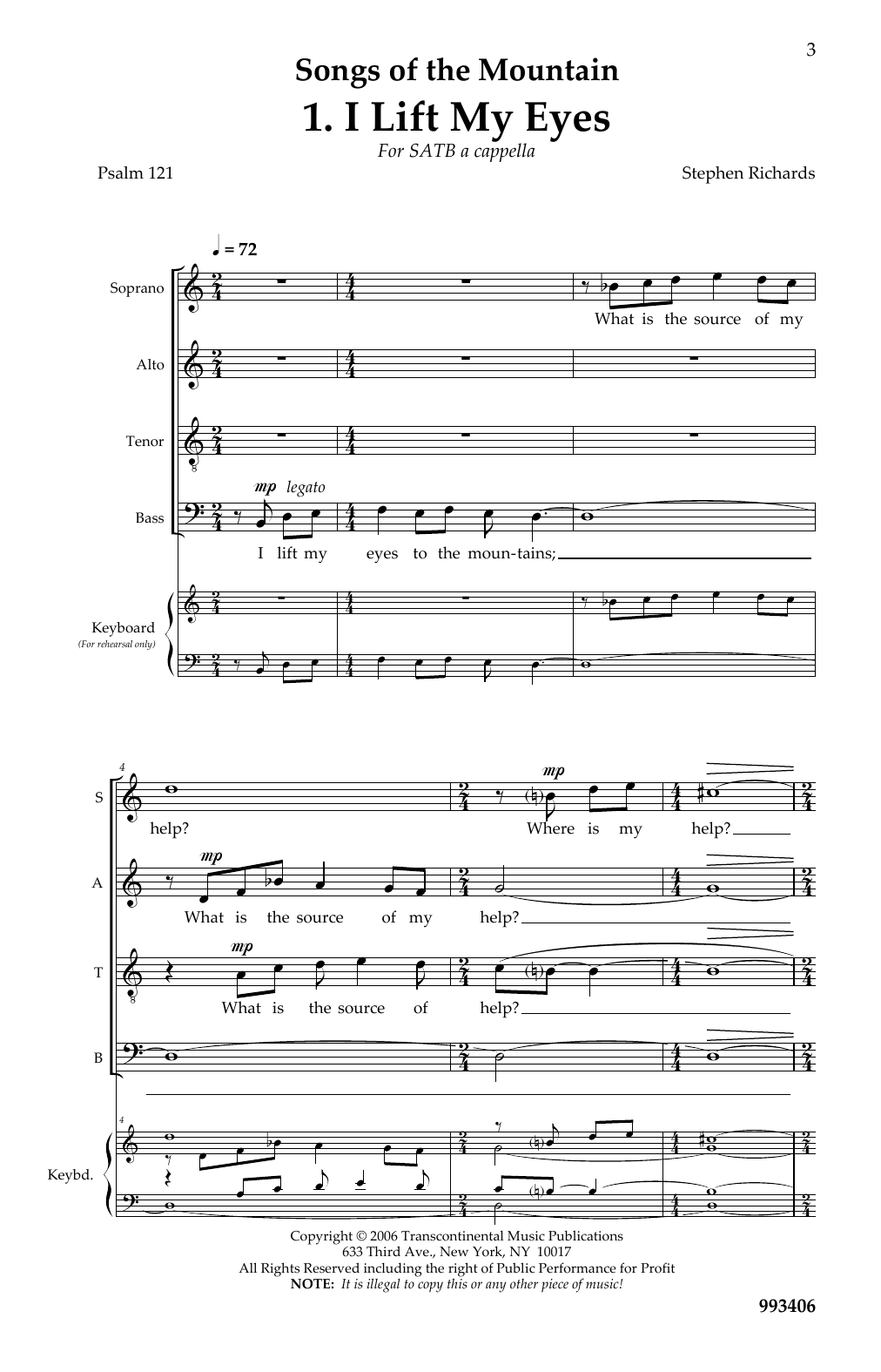 Stephen Richards Songs Of The Mountain Sheet Music Notes & Chords for SATB Choir - Download or Print PDF