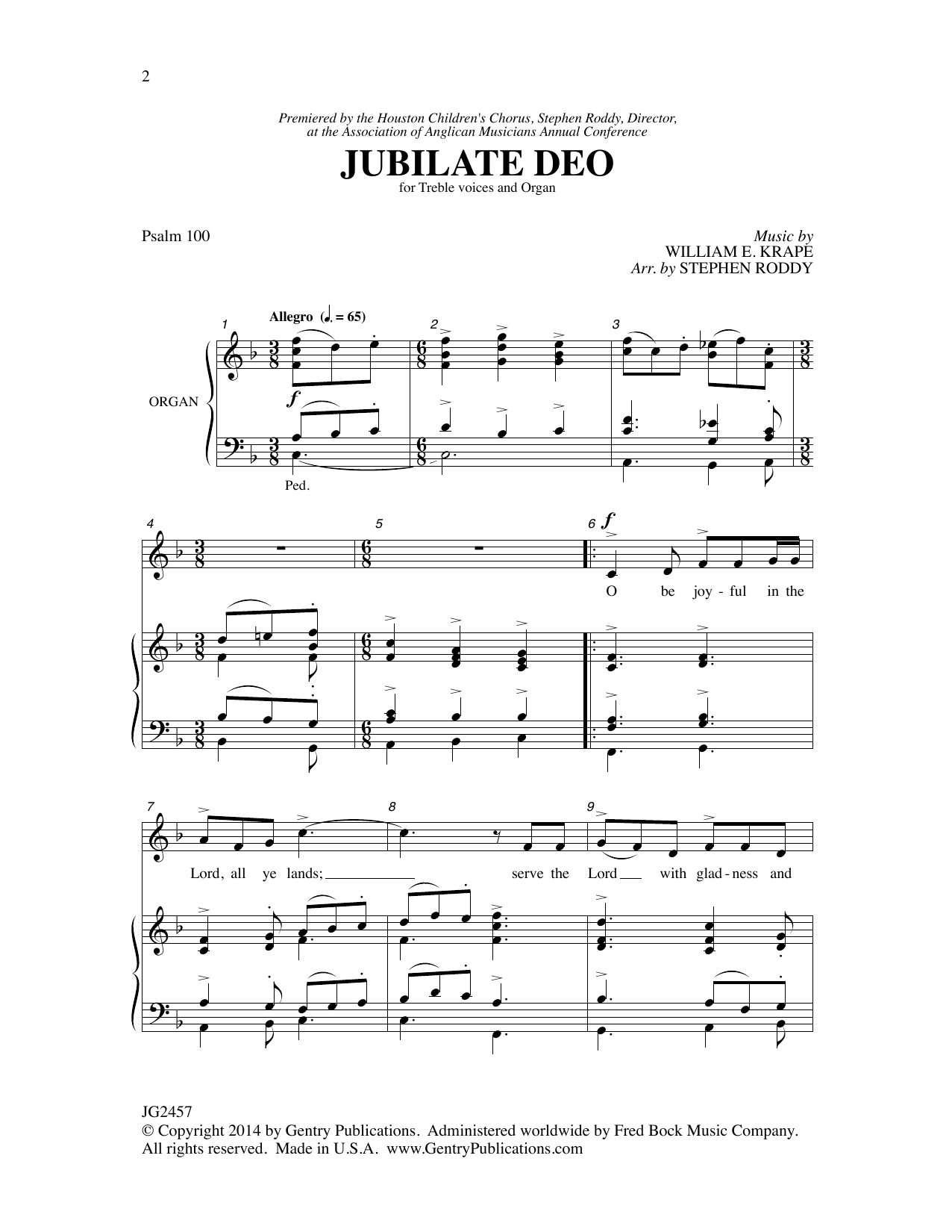 Stephen Roddy Jubilate Deo Sheet Music Notes & Chords for Choral - Download or Print PDF