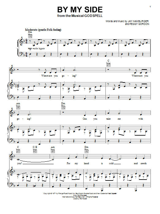 Stephen Schwartz By My Side Sheet Music Notes & Chords for Piano, Vocal & Guitar (Right-Hand Melody) - Download or Print PDF