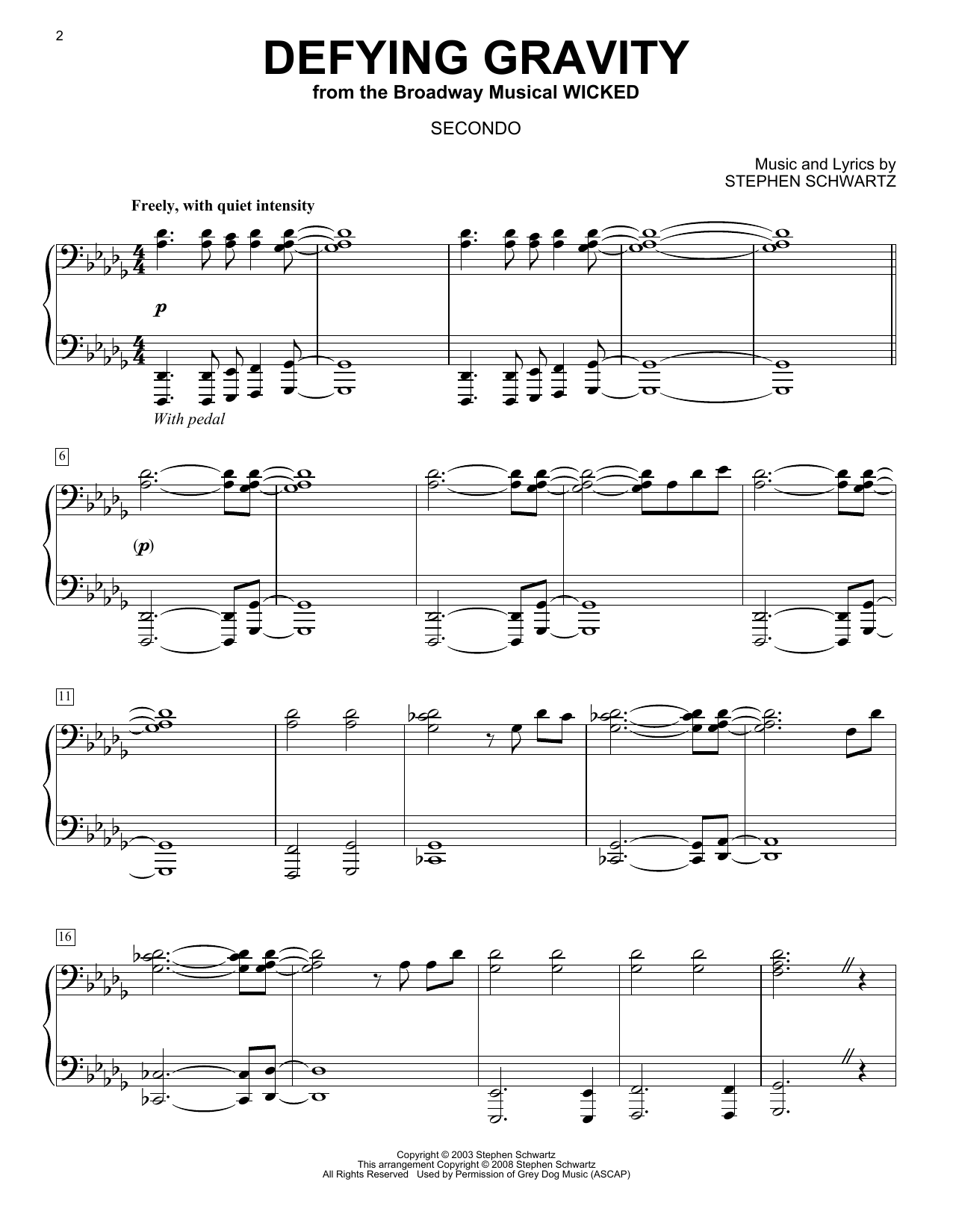 Stephen Schwartz Defying Gravity (from Wicked) (arr. Carol Klose) Sheet Music Notes & Chords for Piano Duet - Download or Print PDF