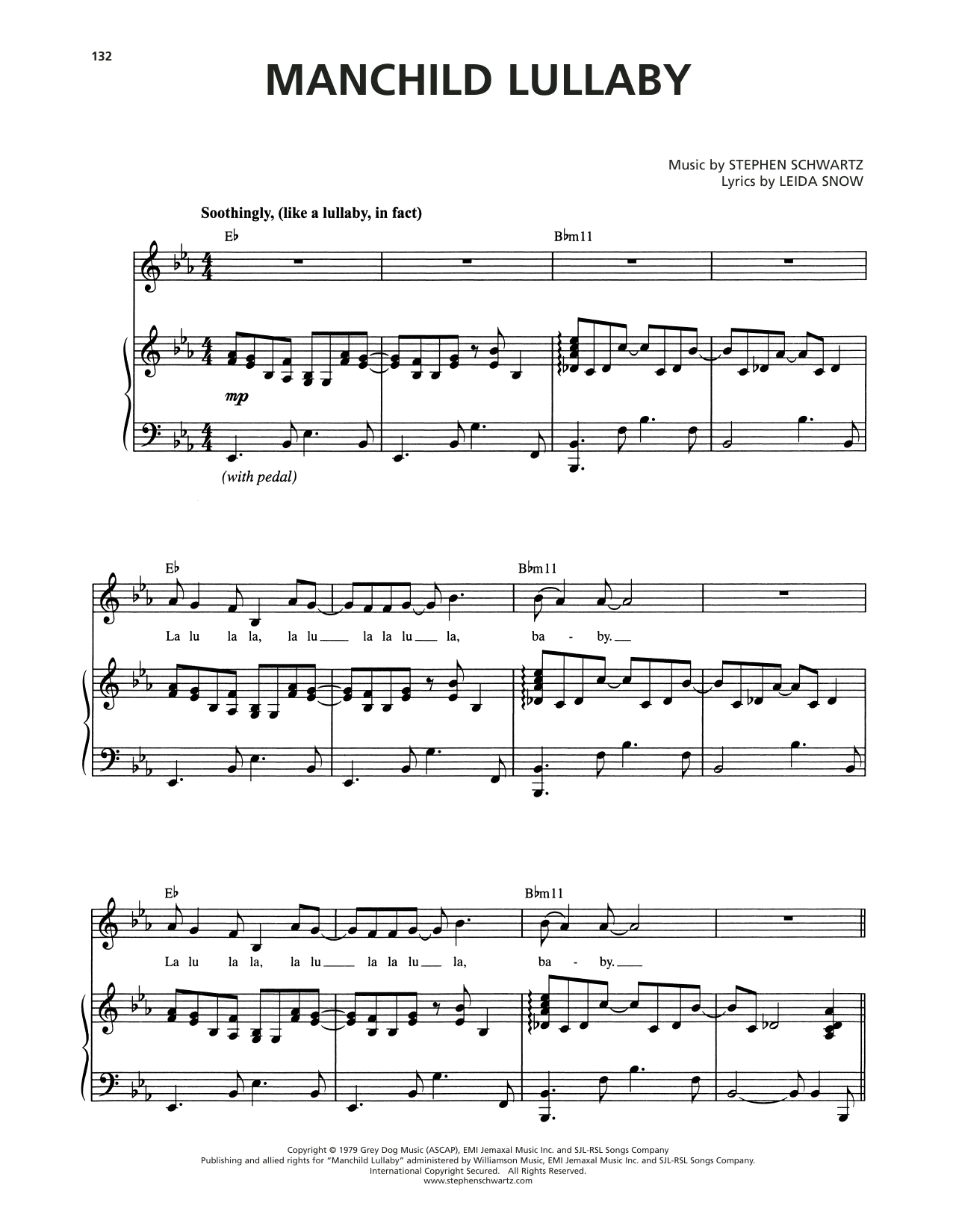 Stephen Schwartz Manchild Lullaby (from Wicked) Sheet Music Notes & Chords for Piano & Vocal - Download or Print PDF