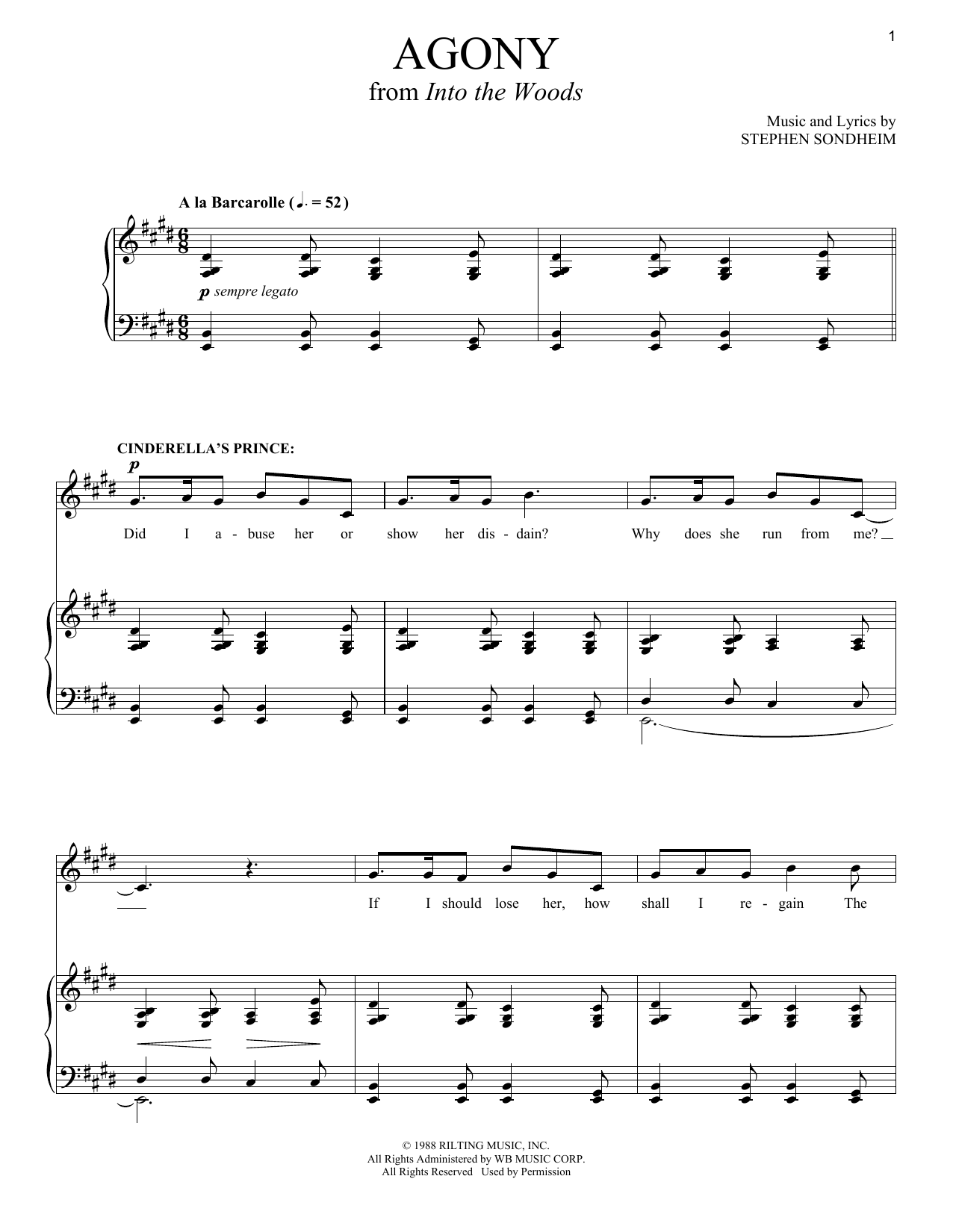 Stephen Sondheim Agony (from Into The Woods) Sheet Music Notes & Chords for Violin and Piano - Download or Print PDF