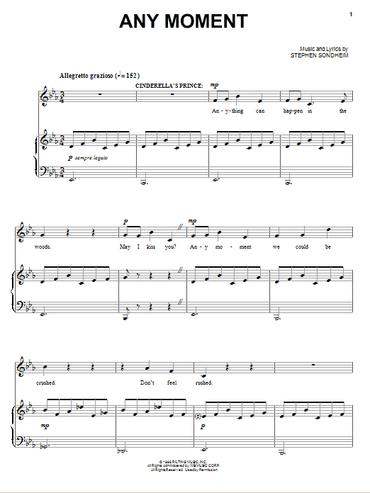 Stephen Sondheim Any Moment - Part I (from Into The Woods) Sheet Music Notes & Chords for Easy Piano - Download or Print PDF