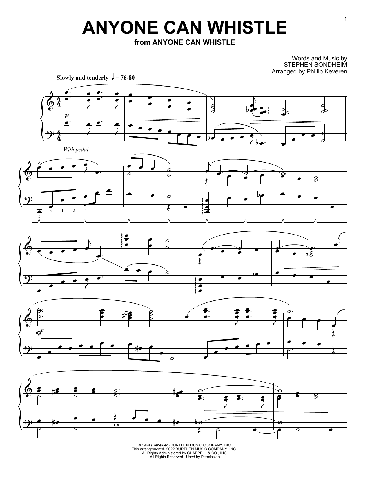 Stephen Sondheim Anyone Can Whistle (arr. Phillip Keveren) Sheet Music Notes & Chords for Piano Solo - Download or Print PDF