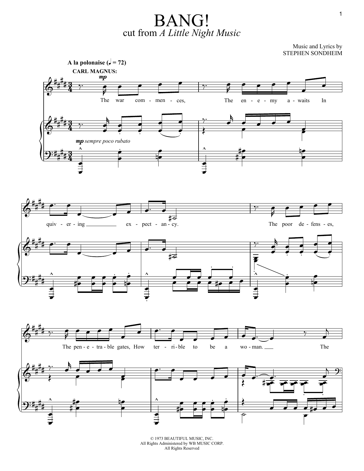 Stephen Sondheim Bang! Sheet Music Notes & Chords for Vocal Duet - Download or Print PDF