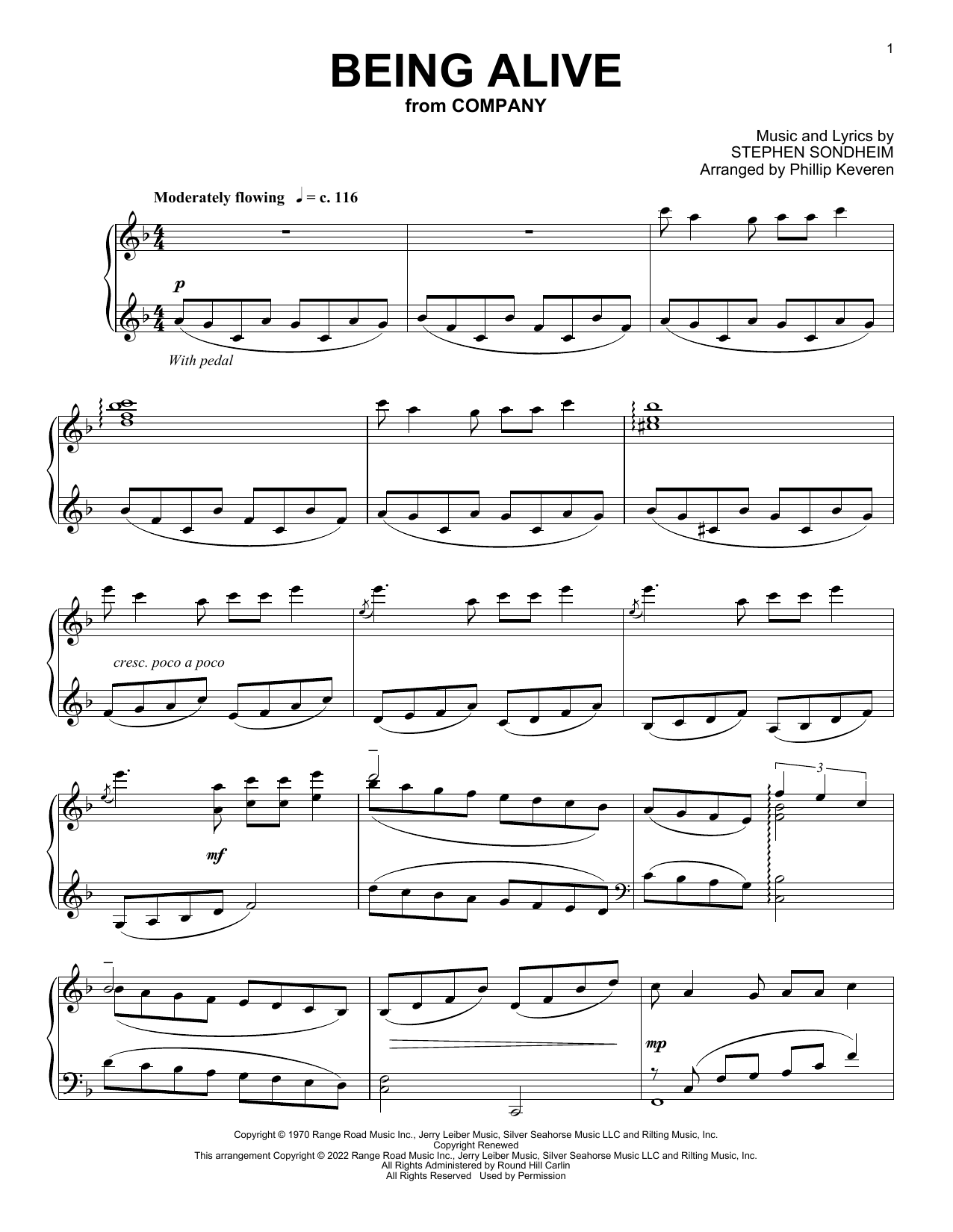 Stephen Sondheim Being Alive (from Company) (arr. Phillip Keveren) Sheet Music Notes & Chords for Piano Solo - Download or Print PDF