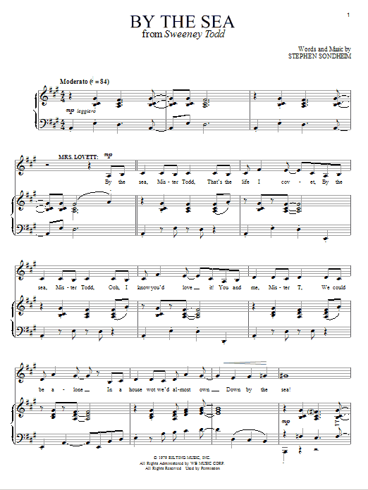 Stephen Sondheim By The Sea Sheet Music Notes & Chords for Piano, Vocal & Guitar (Right-Hand Melody) - Download or Print PDF