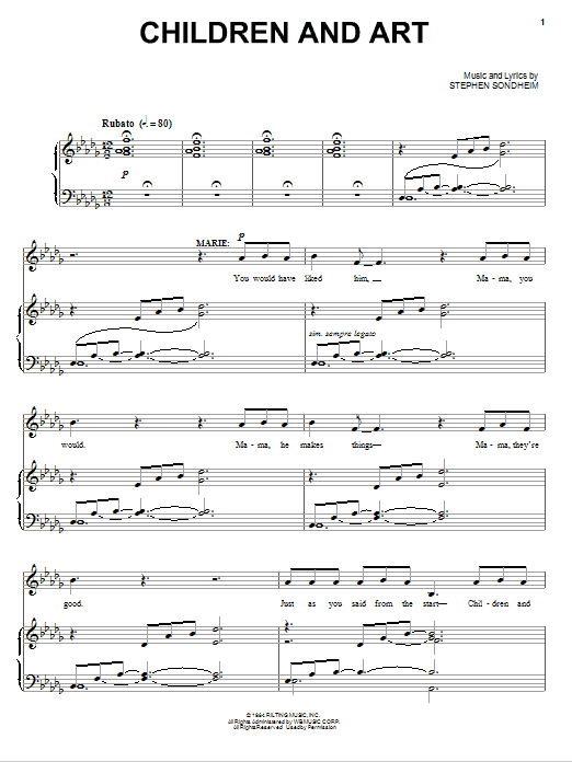 Stephen Sondheim Children And Art Sheet Music Notes & Chords for Piano & Vocal - Download or Print PDF