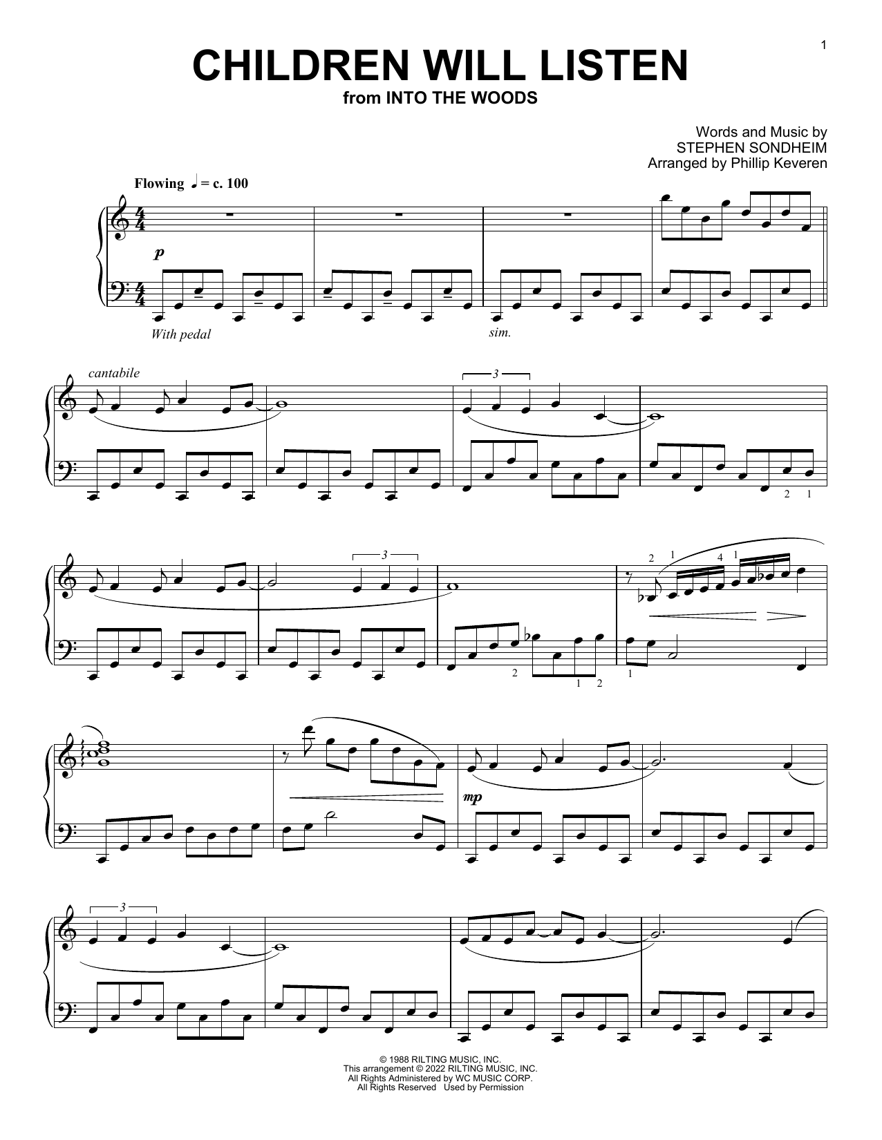 Stephen Sondheim Children Will Listen (from Into The Woods) (arr. Phillip Keveren) Sheet Music Notes & Chords for Piano Solo - Download or Print PDF