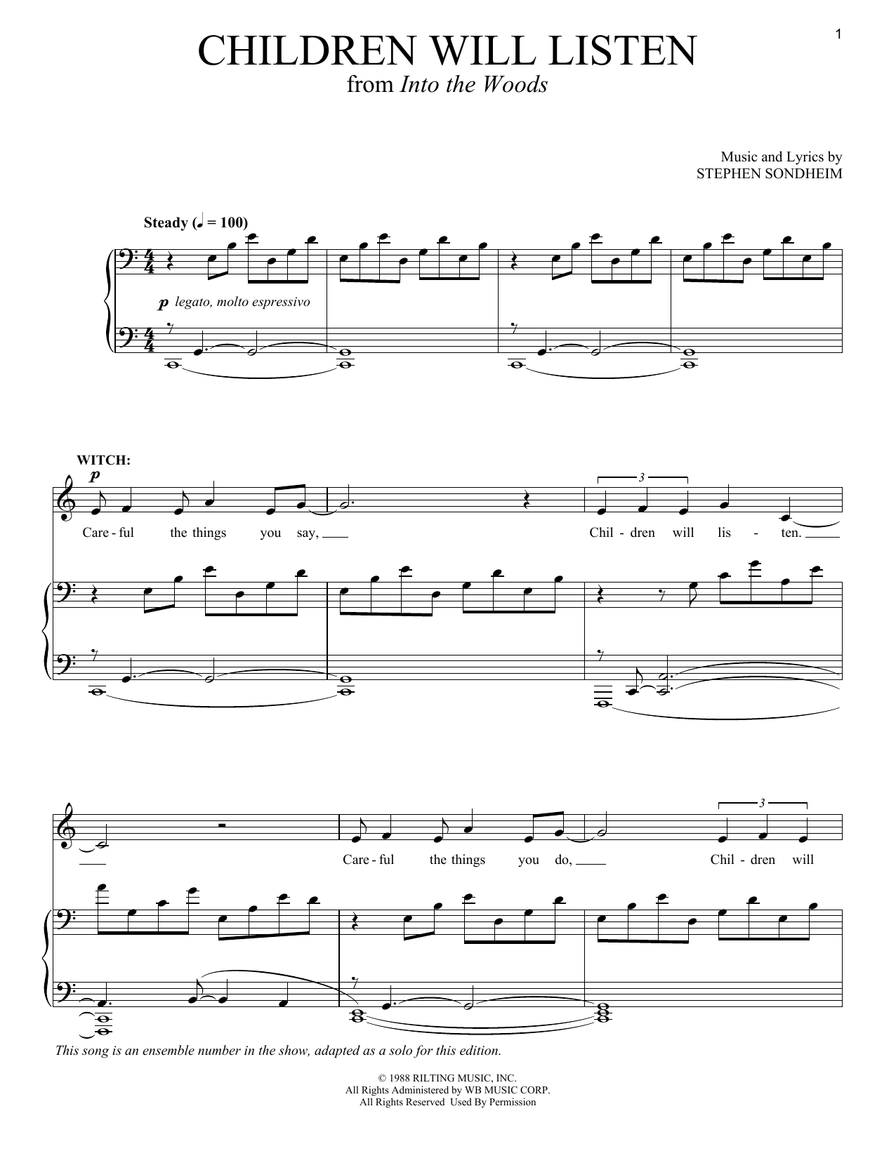 Stephen Sondheim Children Will Listen (from Into The Woods) Sheet Music Notes & Chords for Cello and Piano - Download or Print PDF