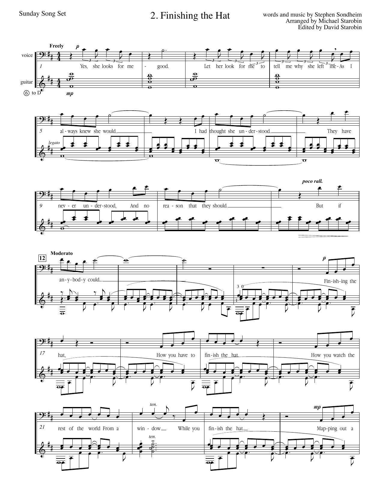 Stephen Sondheim Finishing The Hat (from Sunday In The Park With George) Sheet Music Notes & Chords for Solo Guitar - Download or Print PDF