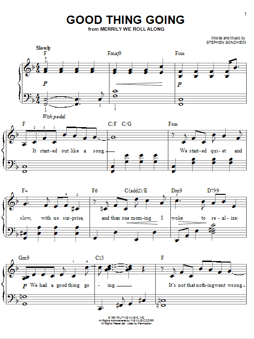 Stephen Sondheim Good Thing Going Sheet Music Notes & Chords for Piano & Vocal - Download or Print PDF