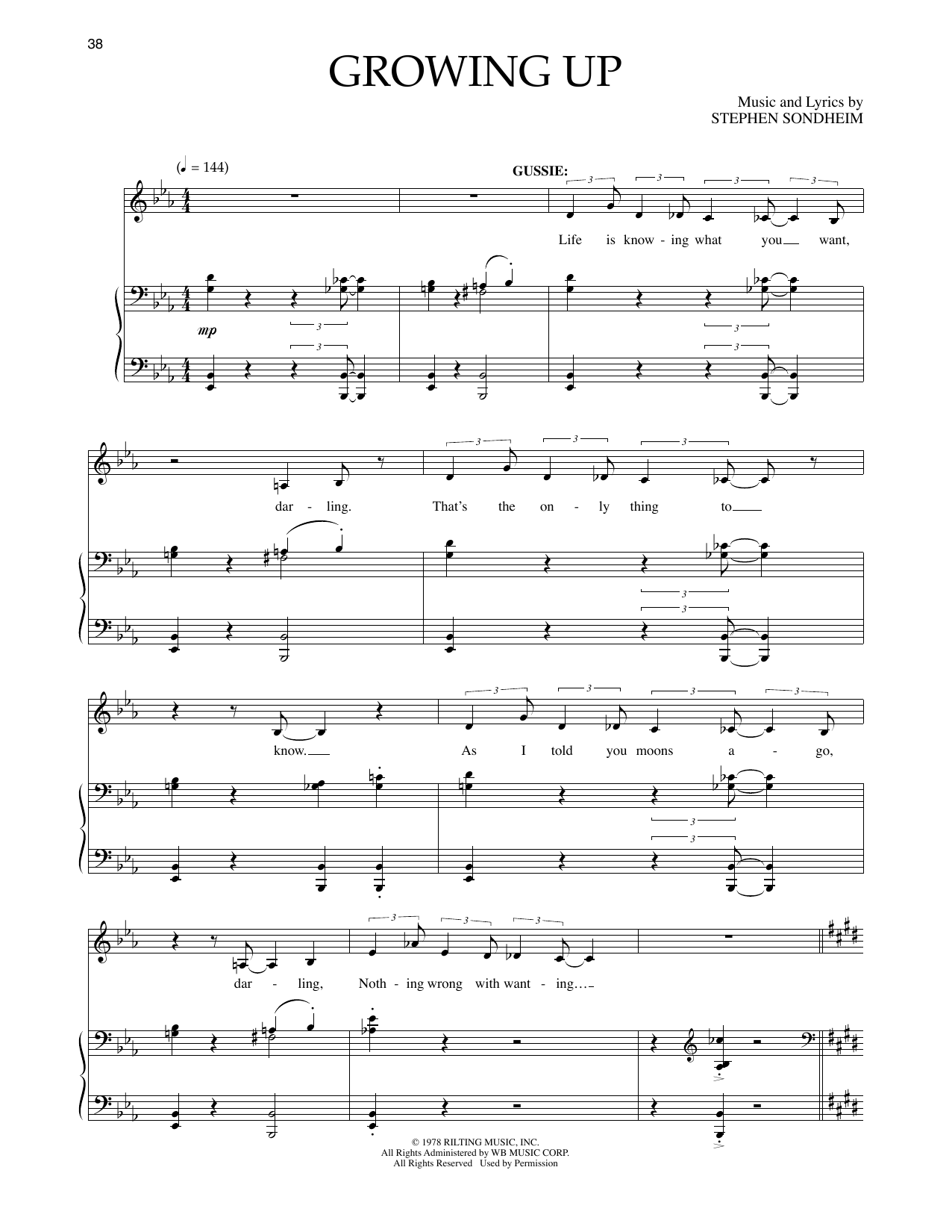 Stephen Sondheim Growing Up (from Merrily We Roll Along) Sheet Music Notes & Chords for Piano & Vocal - Download or Print PDF