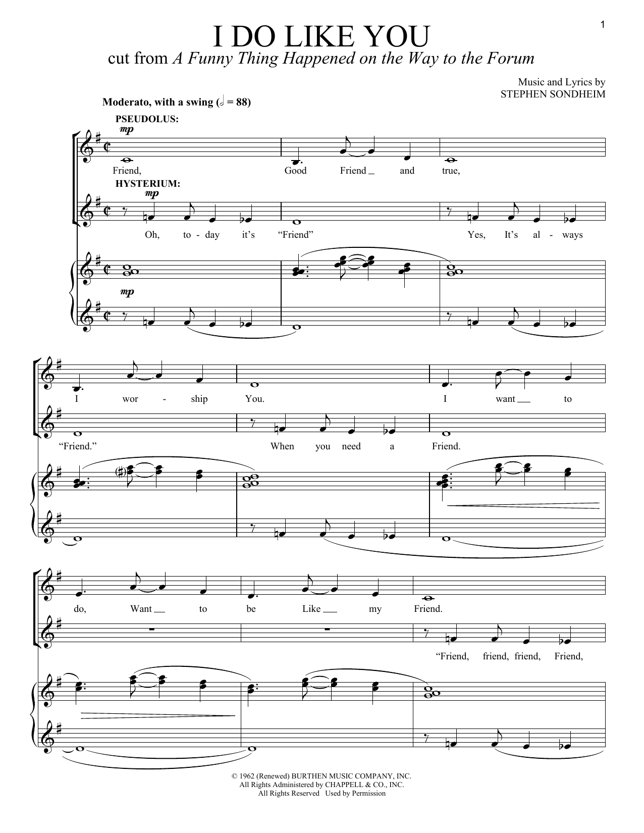 Stephen Sondheim I Do Like You Sheet Music Notes & Chords for Vocal Duet - Download or Print PDF