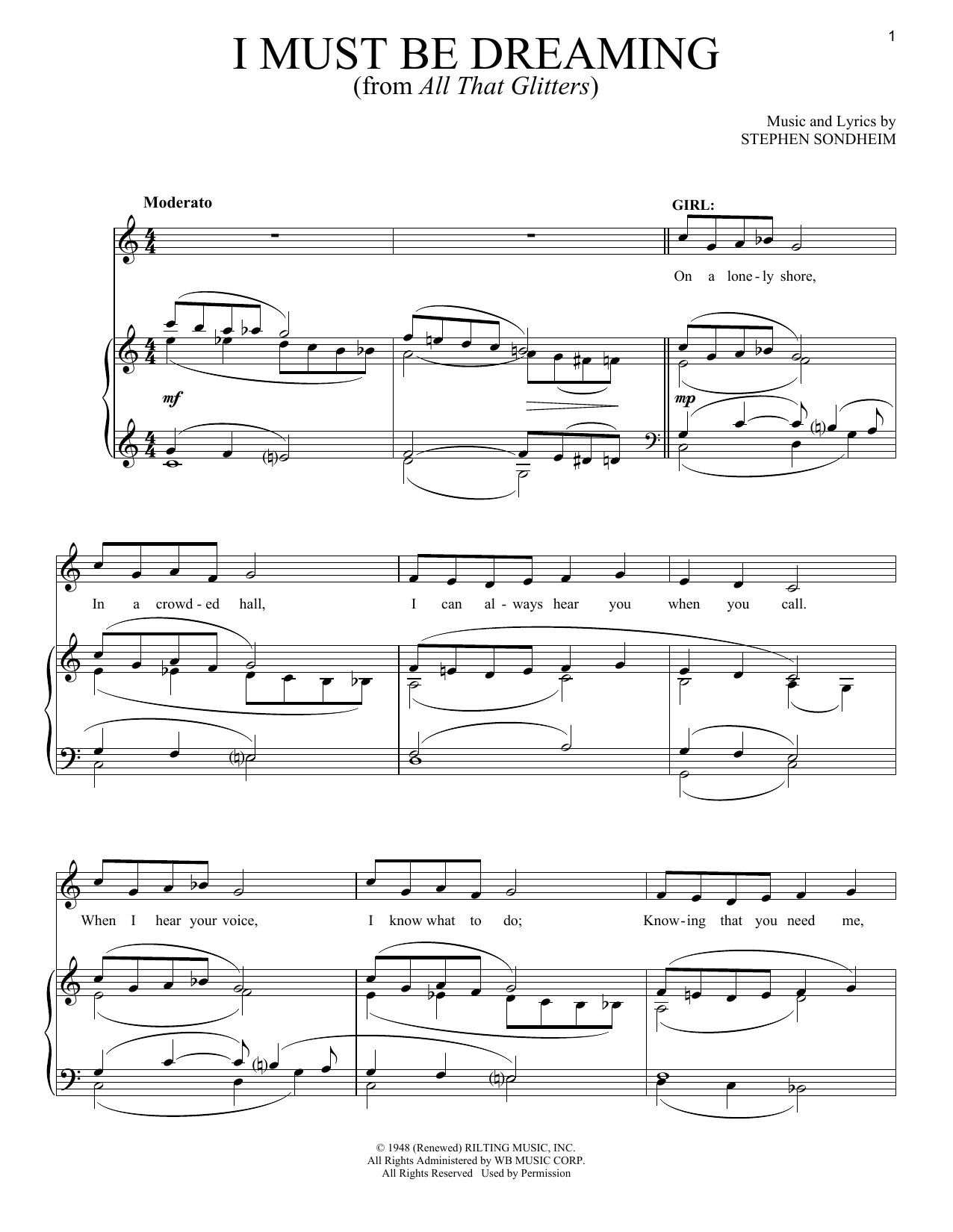 Stephen Sondheim I Must Be Dreaming Sheet Music Notes & Chords for Piano & Vocal - Download or Print PDF