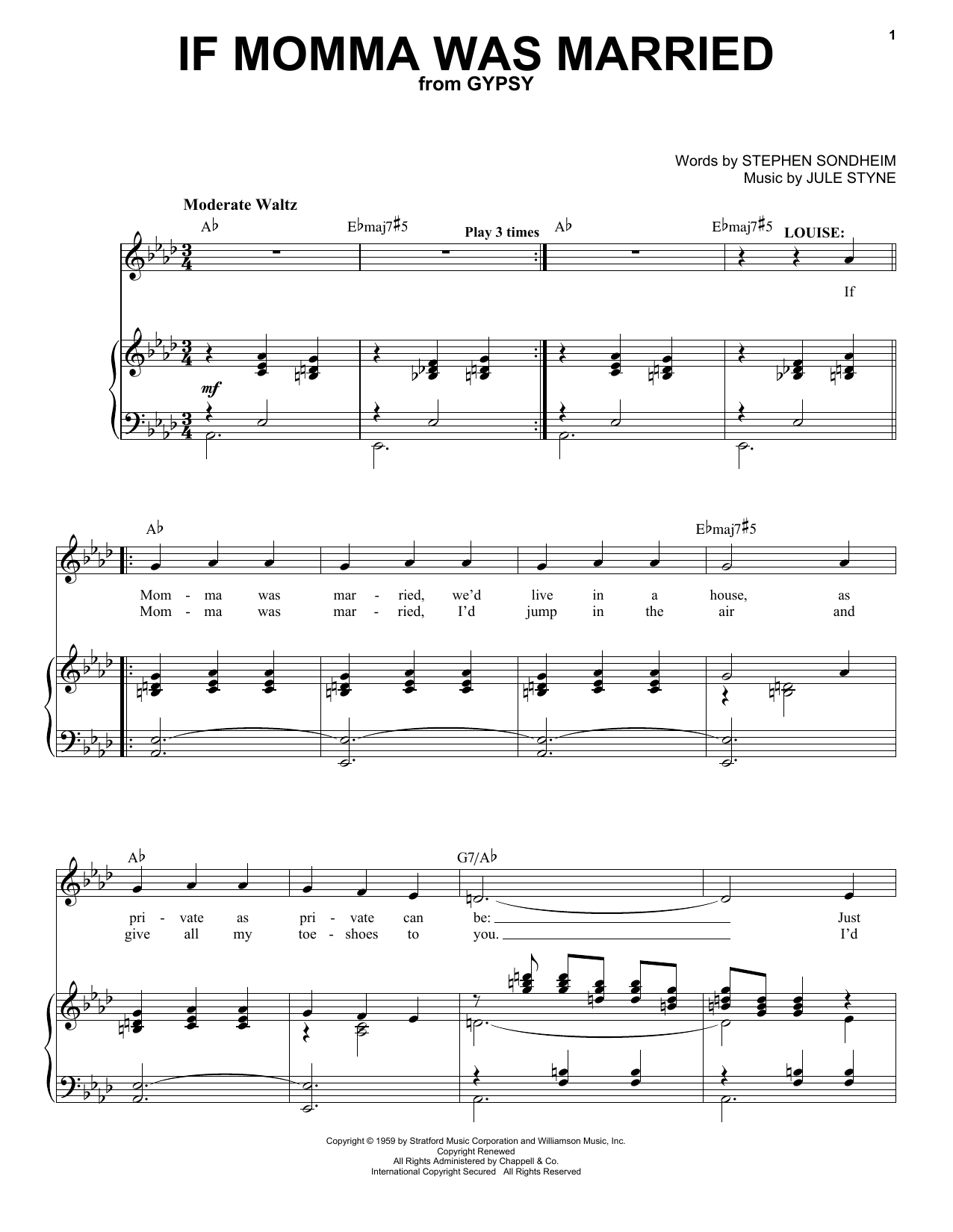 Stephen Sondheim If Momma Was Married Sheet Music Notes & Chords for Piano & Vocal - Download or Print PDF