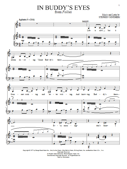 Stephen Sondheim In Buddy's Eyes Sheet Music Notes & Chords for Piano & Vocal - Download or Print PDF